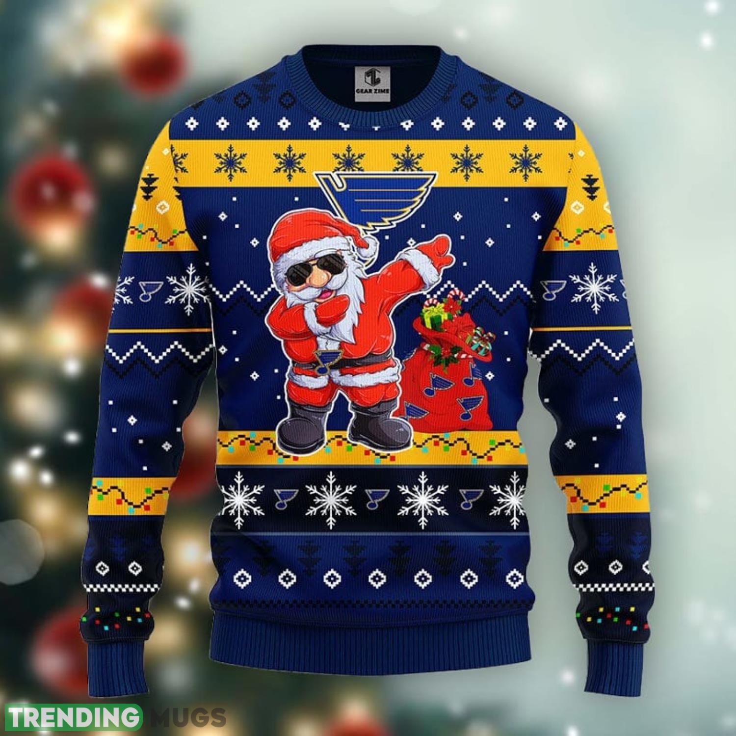 St. Louis Blues Dabbing Santa Claus Ugly Christmas Sweater For Sport Fans Christmas Gift Product Photo 1 St. Louis Blues Dabbing Santa Claus Ugly Christmas Sweater For Sport Fans Christmas Gift Product Photo 1