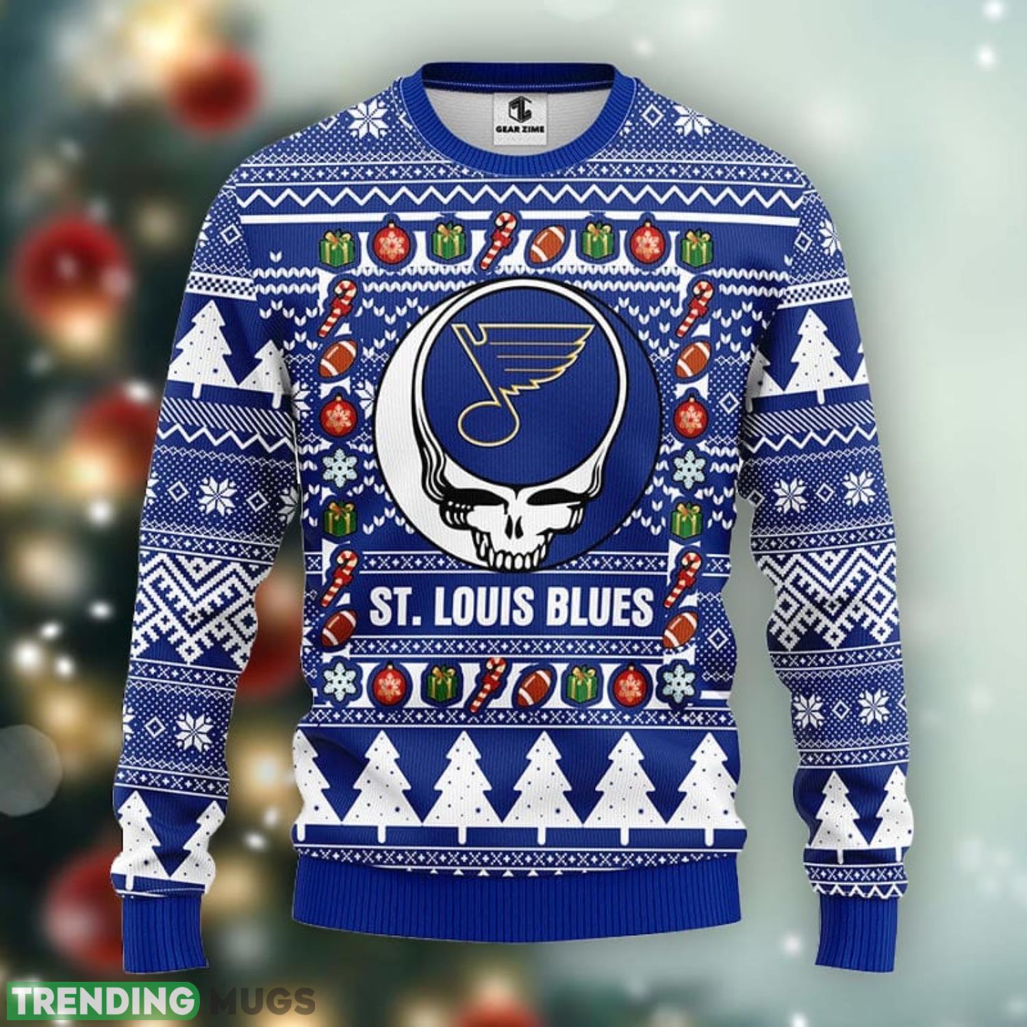 St. Louis Blues Grateful Dead Ugly Christmas Sweater Xmas Christmas Holiday Gift For Fans Product Photo 1 St. Louis Blues Grateful Dead Ugly Christmas Sweater Xmas Christmas Holiday Gift For Fans Product Photo 1