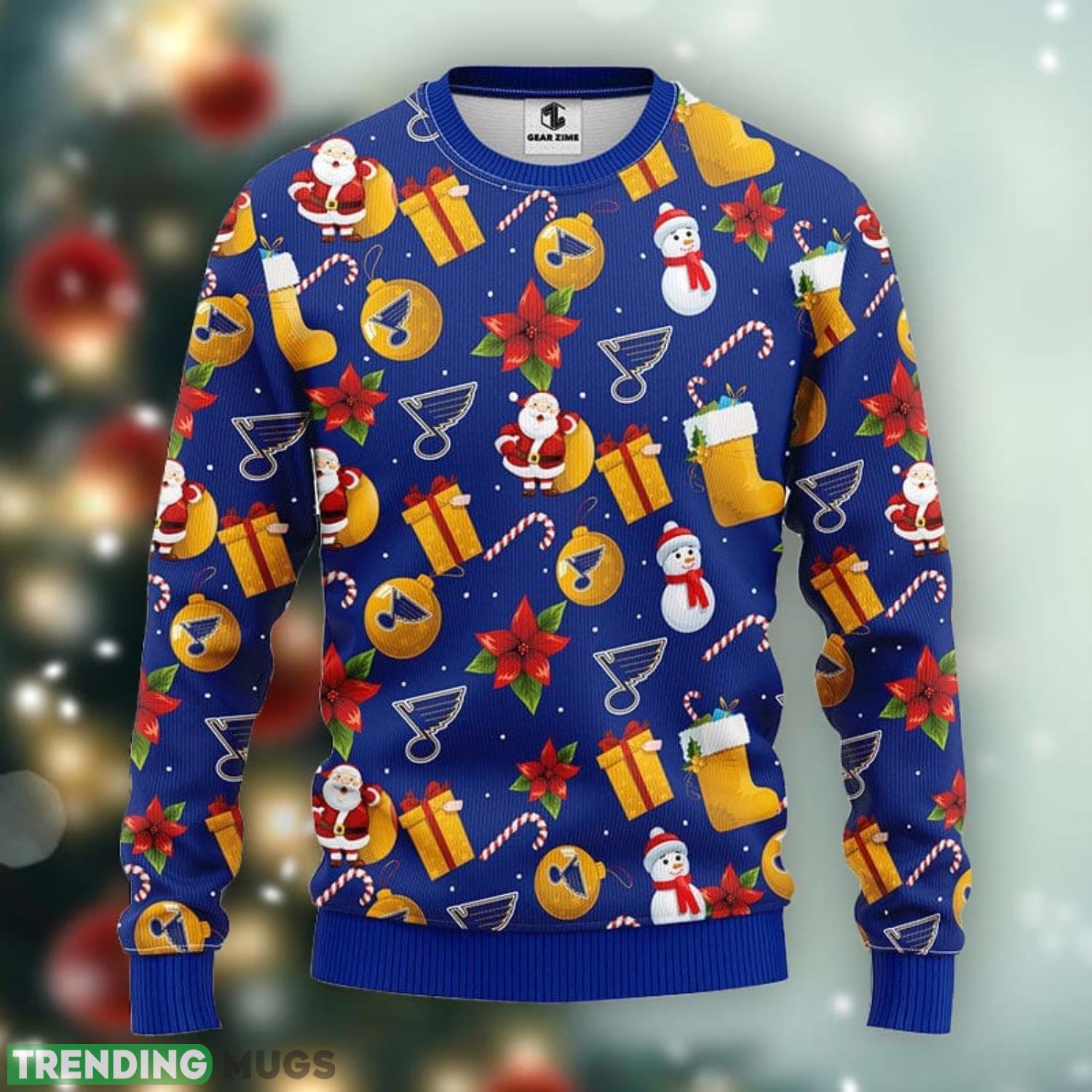 St. Louis Blues Santa Claus Snowman Xmas Ugly Christmas Sweater Best Christmas Gift Ideas Product Photo 1 St. Louis Blues Santa Claus Snowman Xmas Ugly Christmas Sweater Best Christmas Gift Ideas Product Photo 1