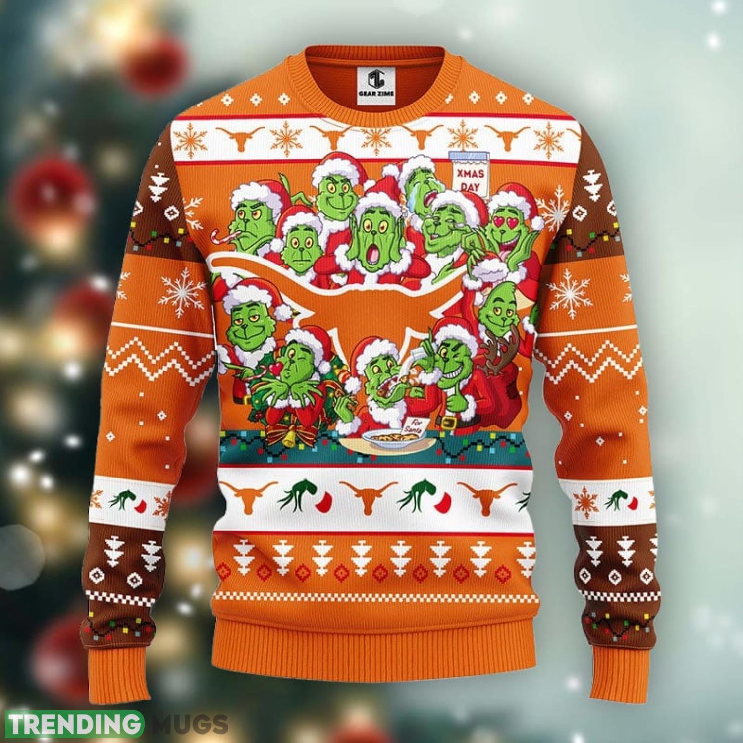 Texas Longhorns 12 Grinch Xmas Day Ugly Christmas Sweater For Sport Fans Christmas Gift Product Photo 1 Texas Longhorns 12 Grinch Xmas Day Ugly Christmas Sweater For Sport Fans Christmas Gift Product Photo 1
