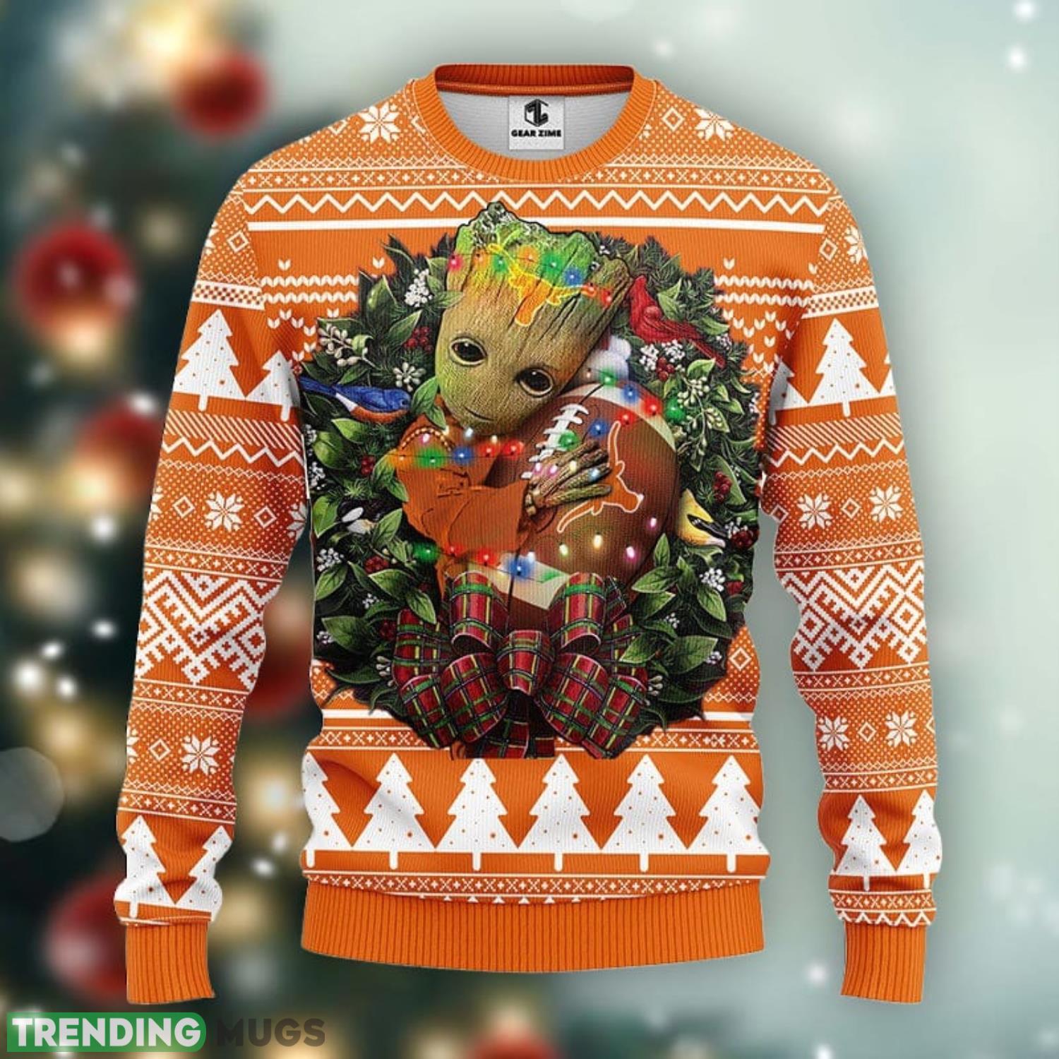 Texas Longhorns Groot Hug Christmas Ugly Sweater Christmas Gift Ideas For Fans Product Photo 1 Texas Longhorns Groot Hug Christmas Ugly Sweater Christmas Gift Ideas For Fans Product Photo 1