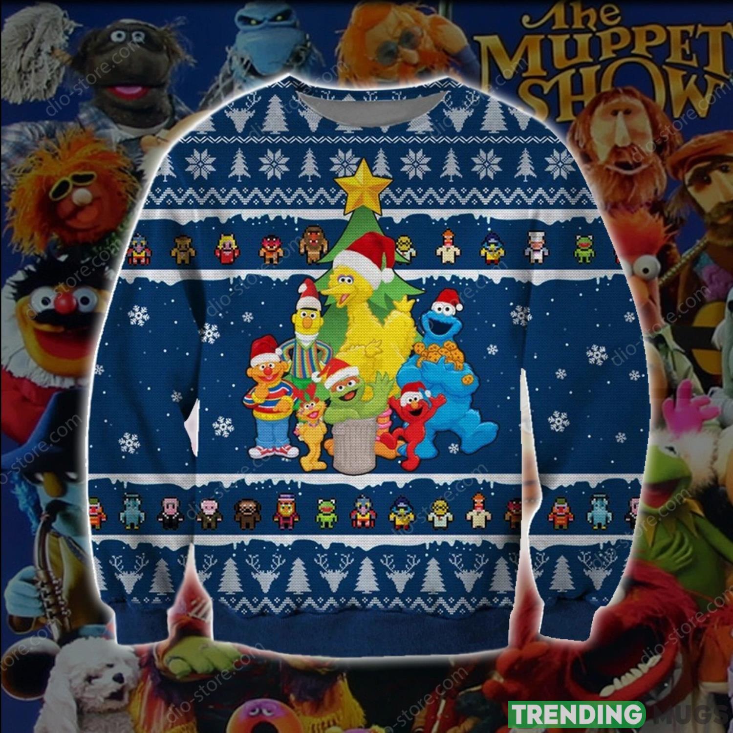 The Muppet Show Knitting Pattern 3D Print Ugly Christmas Sweater Product Photo 1 The Muppet Show Knitting Pattern 3D Print Ugly Christmas Sweater Product Photo 1