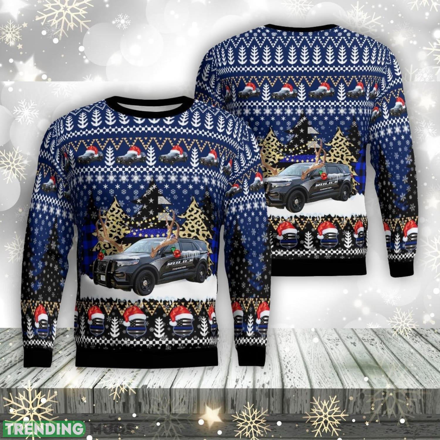 Thornton New Hampshire Police Department, Thornton, New Hampshire Christmas AOP Ugly Sweater Christmas Gift Product Photo 1 Thornton New Hampshire Police Department, Thornton, New Hampshire Christmas AOP Ugly Sweater Christmas Gift Product Photo 1