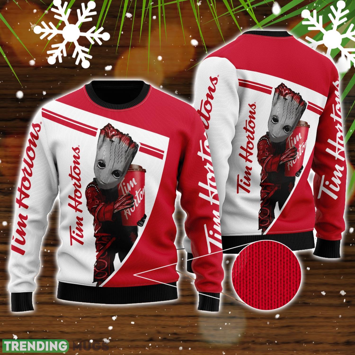 Tim Hortons And Baby Groot All Over Print 3D Sweater For Men And Women Product Photo 1 Tim Hortons And Baby Groot All Over Print 3D Sweater For Men And Women Product Photo 1