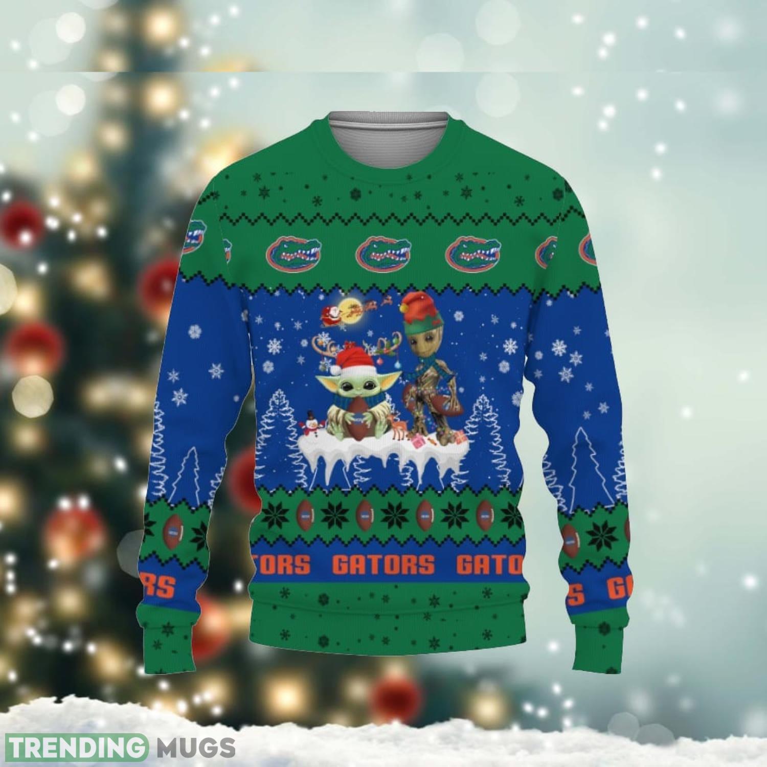 Tis The Season Christmas 2022 Baby Yoda Groot Cute Sweater Florida Gators3D Ugly Christmas Sweater Product Photo 1