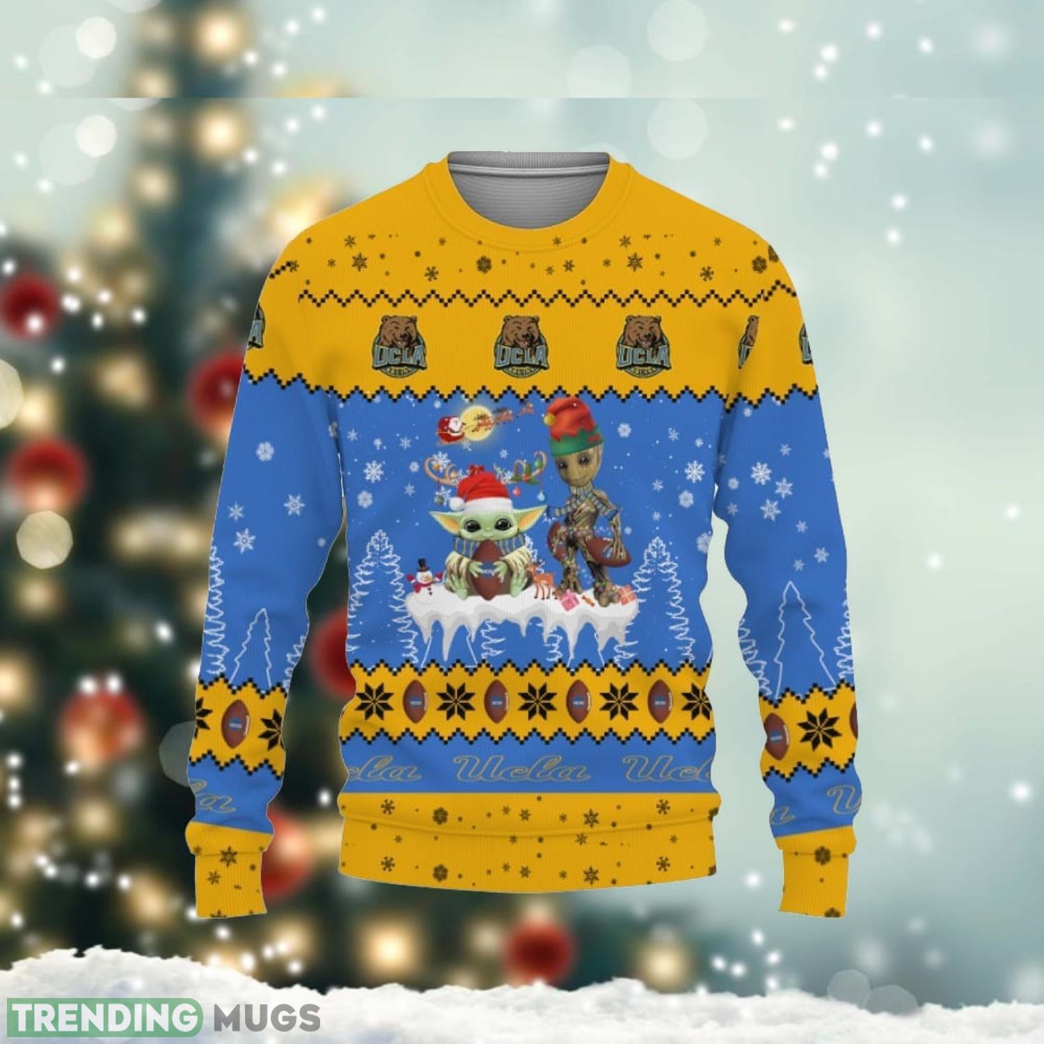 Tis The Season Christmas 2022 Baby Yoda Groot Cute Sweater UCLA Bruins3D Ugly Christmas Sweater Product Photo 1