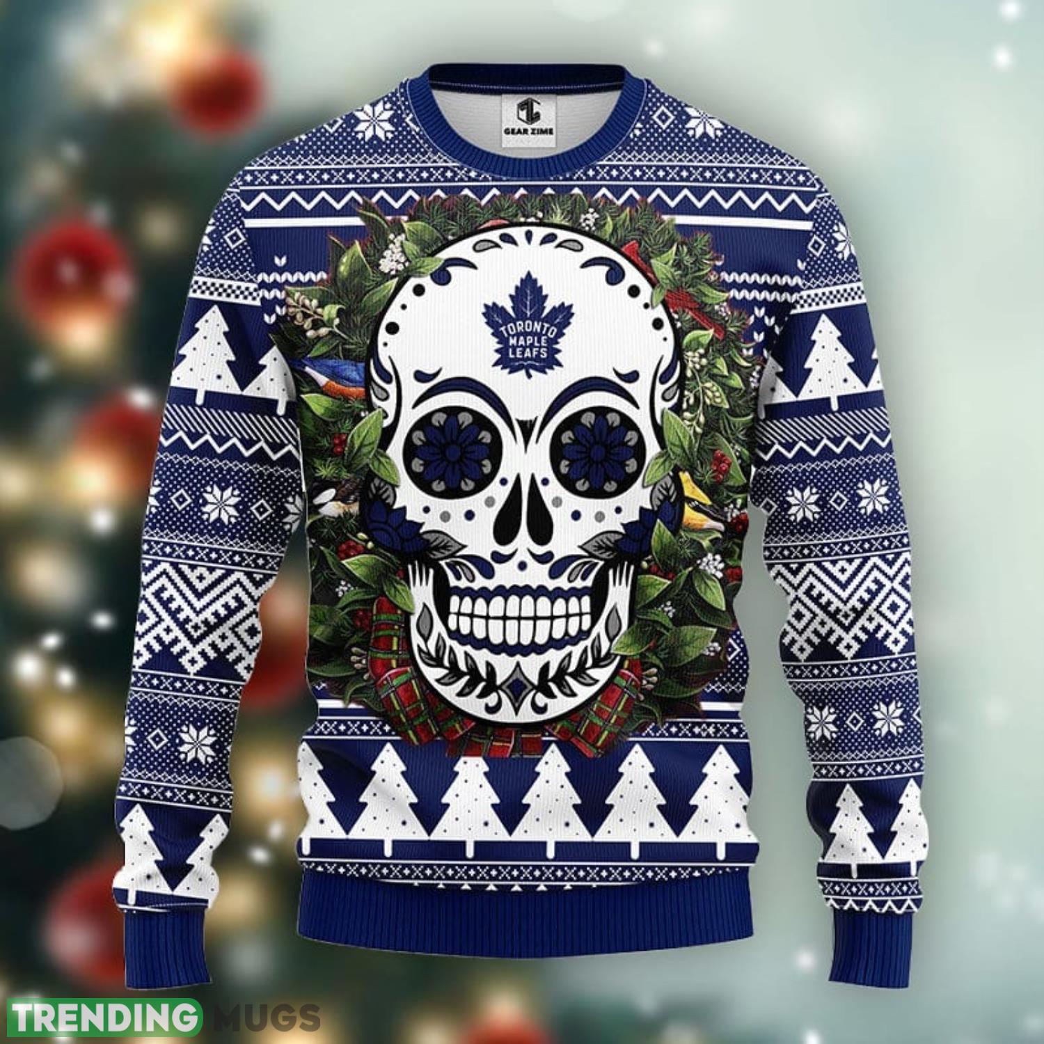 Toronto Maple Leafs Skull Flower Ugly Ugly Christmas Sweater For Sport Fans Christmas Gift Product Photo 1 Toronto Maple Leafs Skull Flower Ugly Ugly Christmas Sweater For Sport Fans Christmas Gift Product Photo 1
