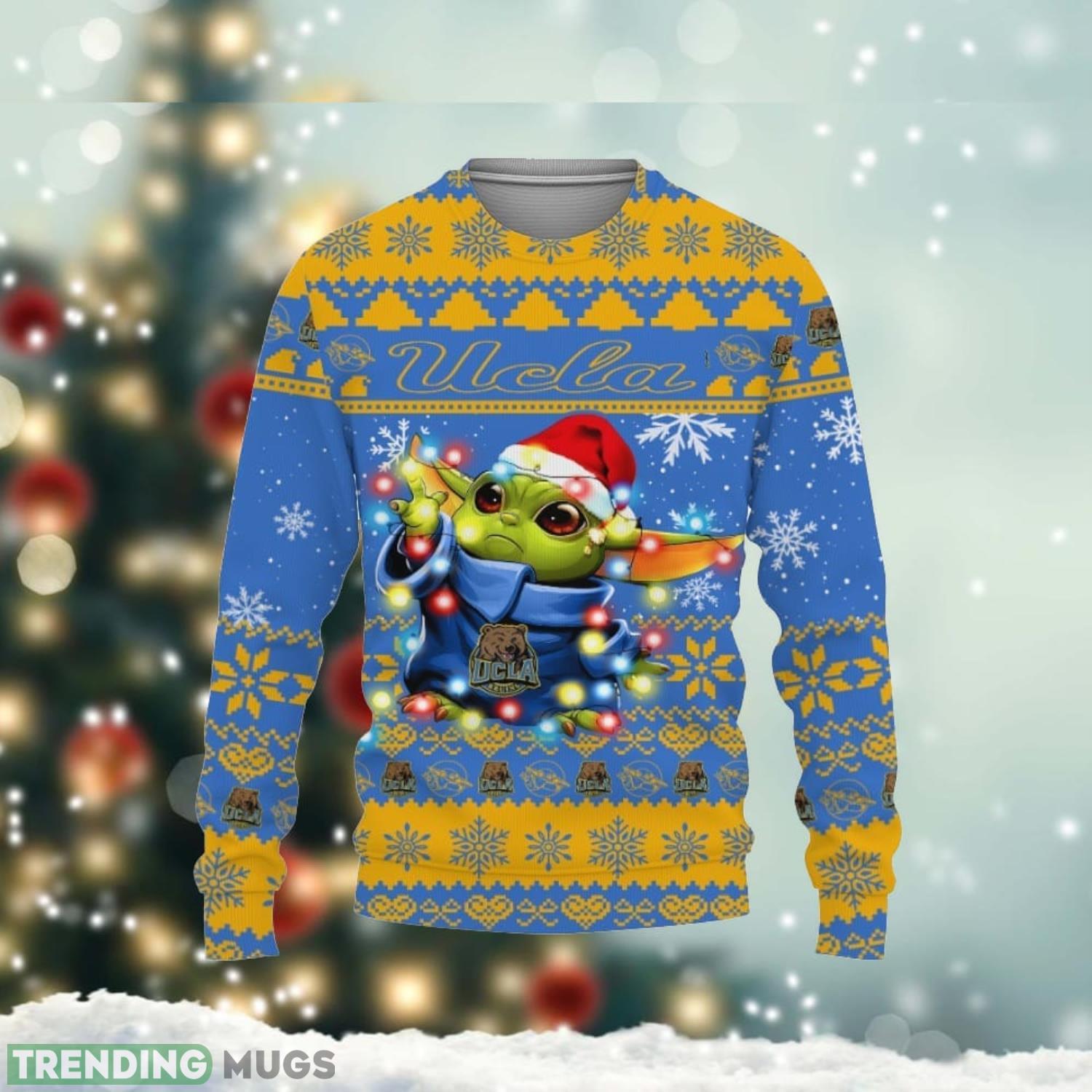 UCLA Bruins Baby Yoda Star Wars Christmas Gift 3D Ugly Christmas Sweater Christmas Holiday Family Gift Product Photo 1