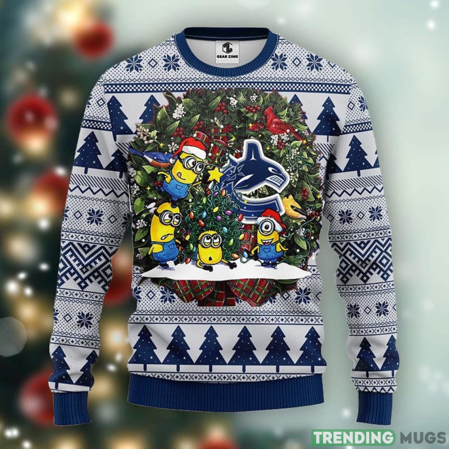 Vancouver Canucks Minion Christmas Ugly Sweater 3D Christmas Xmas Sweater Product Photo 1 Vancouver Canucks Minion Christmas Ugly Sweater 3D Christmas Xmas Sweater Product Photo 1