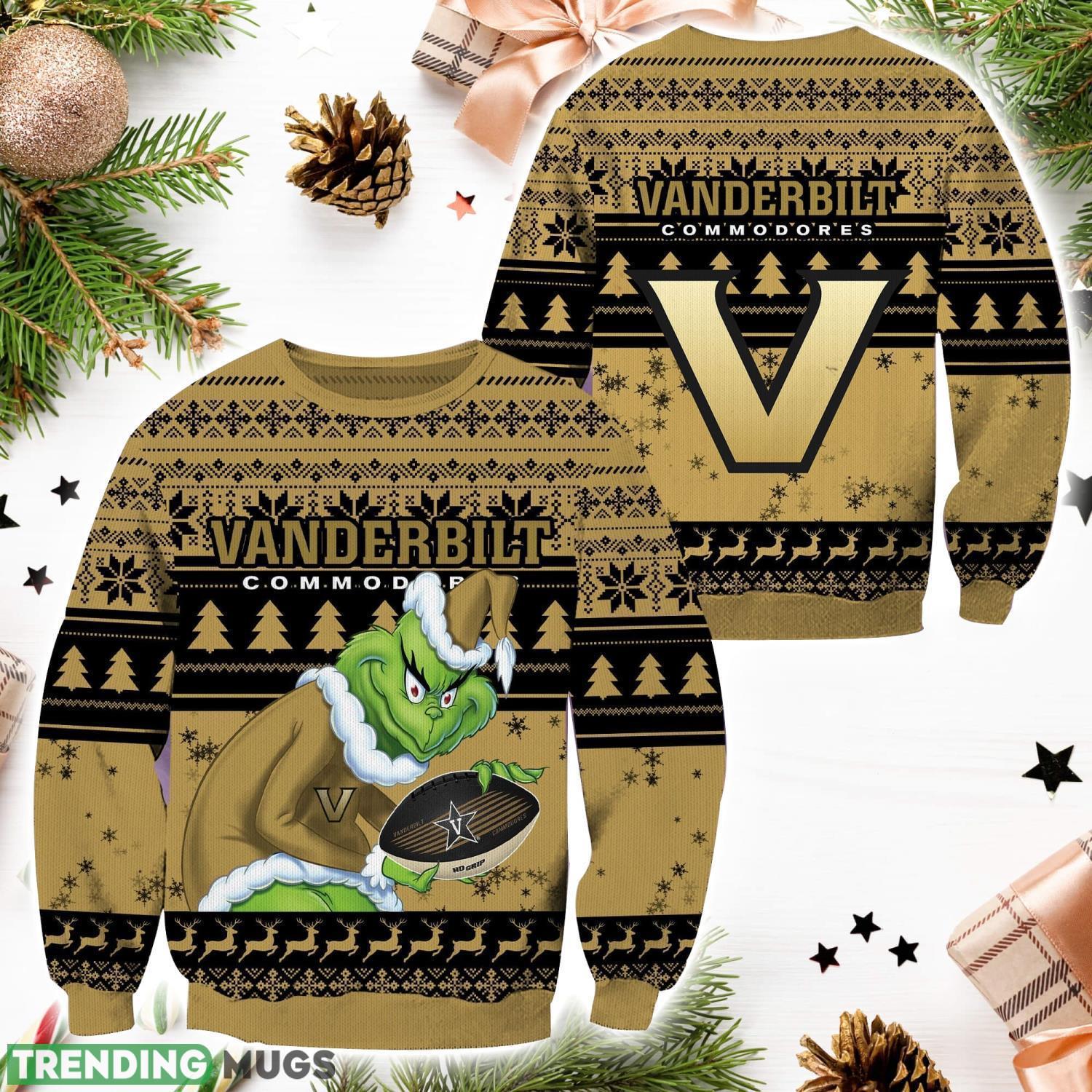 Vanderbilt Commodores NCAA Grinch Hug Logo Ugly Christmas Sweater Special Christmas Gift For Fans Product Photo 1 Vanderbilt Commodores NCAA Grinch Hug Logo Ugly Christmas Sweater Special Christmas Gift For Fans Product Photo 1