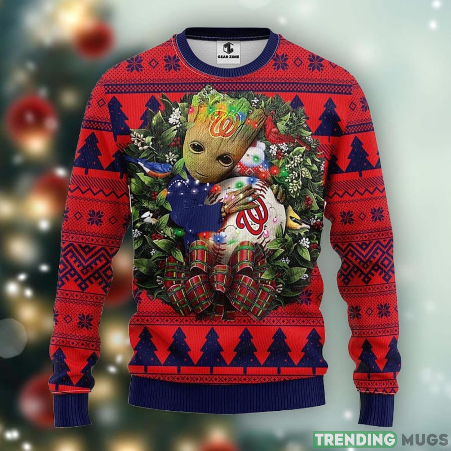 Washington Nationals Groot Hug Christmas Ugly Sweater 3D Christmas Xmas Sweater Product Photo 1 Washington Nationals Groot Hug Christmas Ugly Sweater 3D Christmas Xmas Sweater Product Photo 1