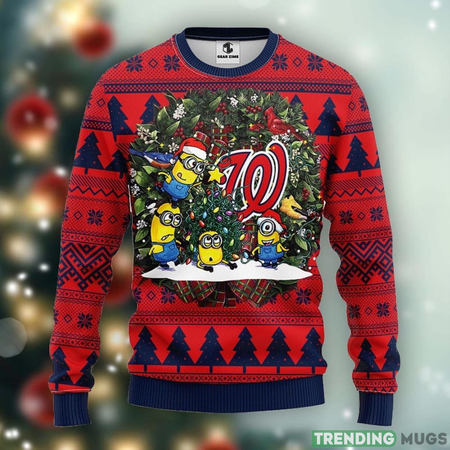 Washington Nationals Minion Christmas Ugly Sweater 3D Christmas Xmas Sweater Product Photo 1 Washington Nationals Minion Christmas Ugly Sweater 3D Christmas Xmas Sweater Product Photo 1