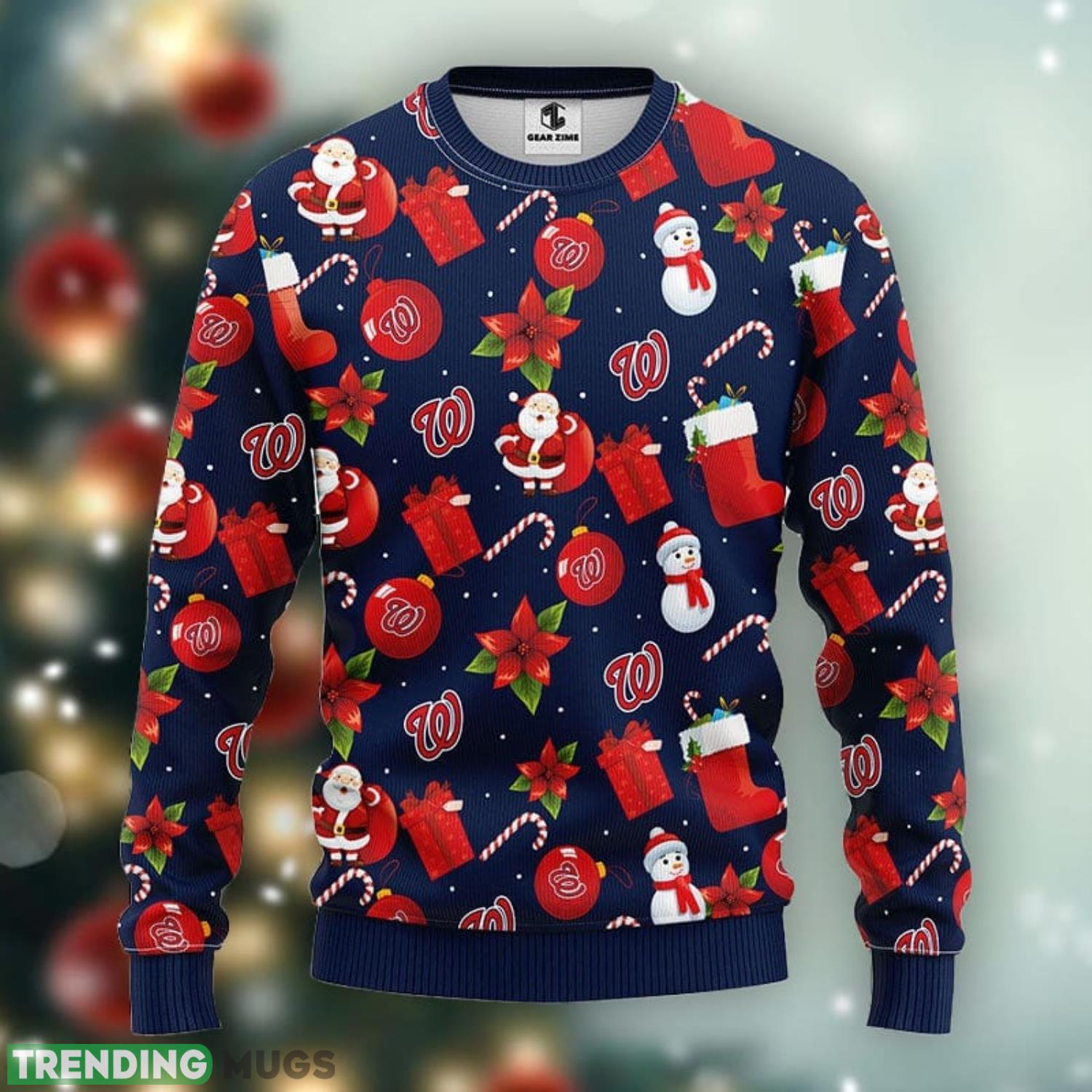 Washington Nationals Santa Claus Snowman Christmas Ugly Sweater Sport Christmas Gift Ideas Product Photo 1 Washington Nationals Santa Claus Snowman Christmas Ugly Sweater Sport Christmas Gift Ideas Product Photo 1