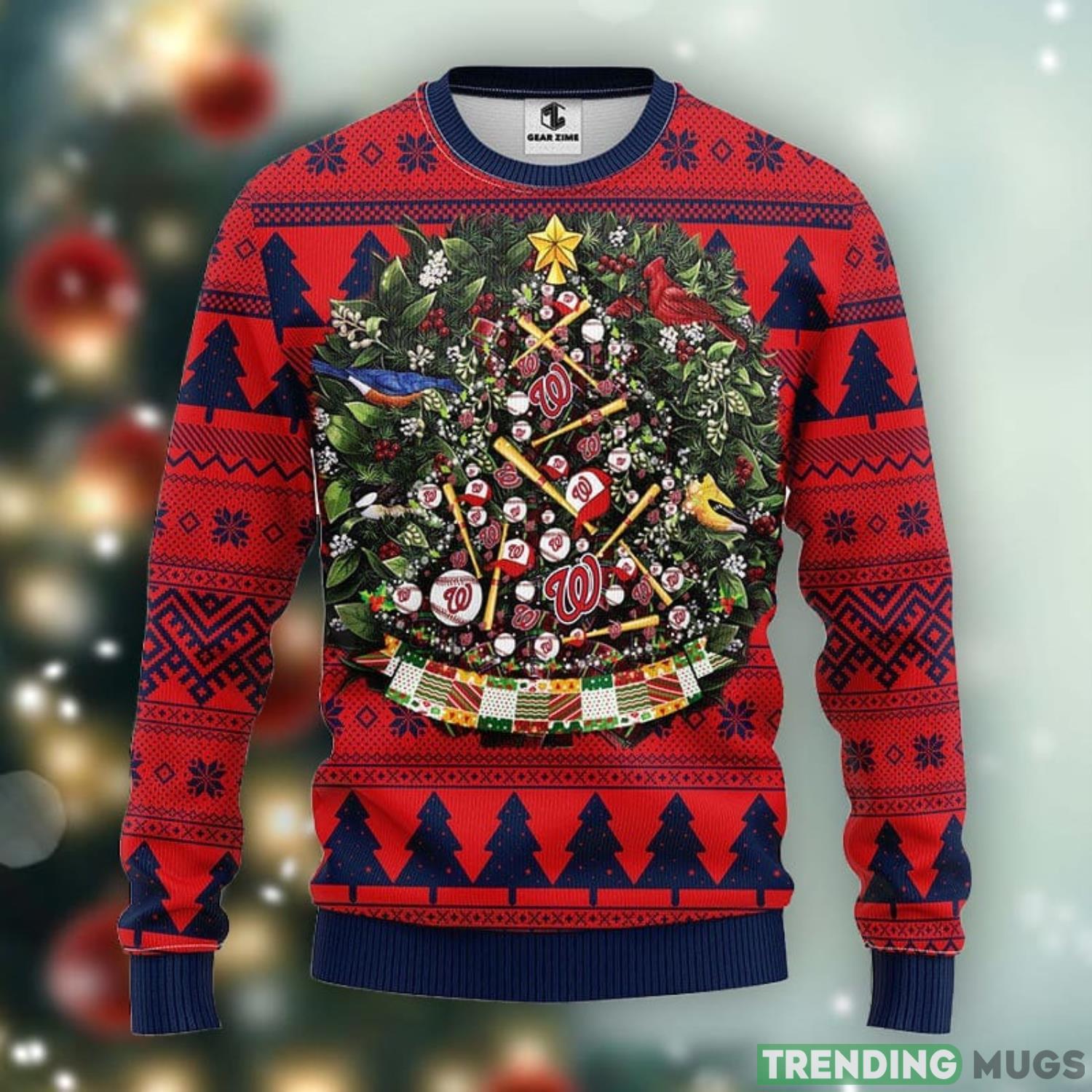 Washington Nationals Tree Ball Christmas Ugly Sweater 3D Christmas Xmas Sweater Product Photo 1 Washington Nationals Tree Ball Christmas Ugly Sweater 3D Christmas Xmas Sweater Product Photo 1