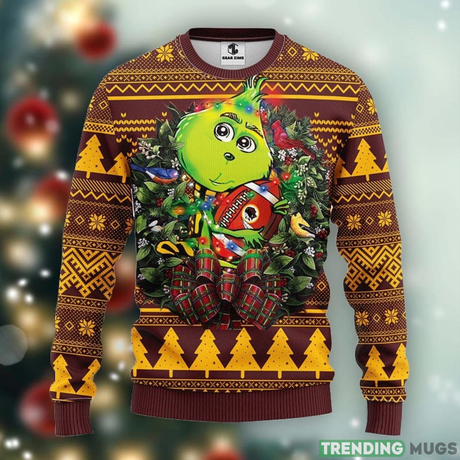 Washington Redskins Grinch Hug Christmas Ugly Sweater 3D Christmas Xmas Sweater Product Photo 1 Washington Redskins Grinch Hug Christmas Ugly Sweater 3D Christmas Xmas Sweater Product Photo 1