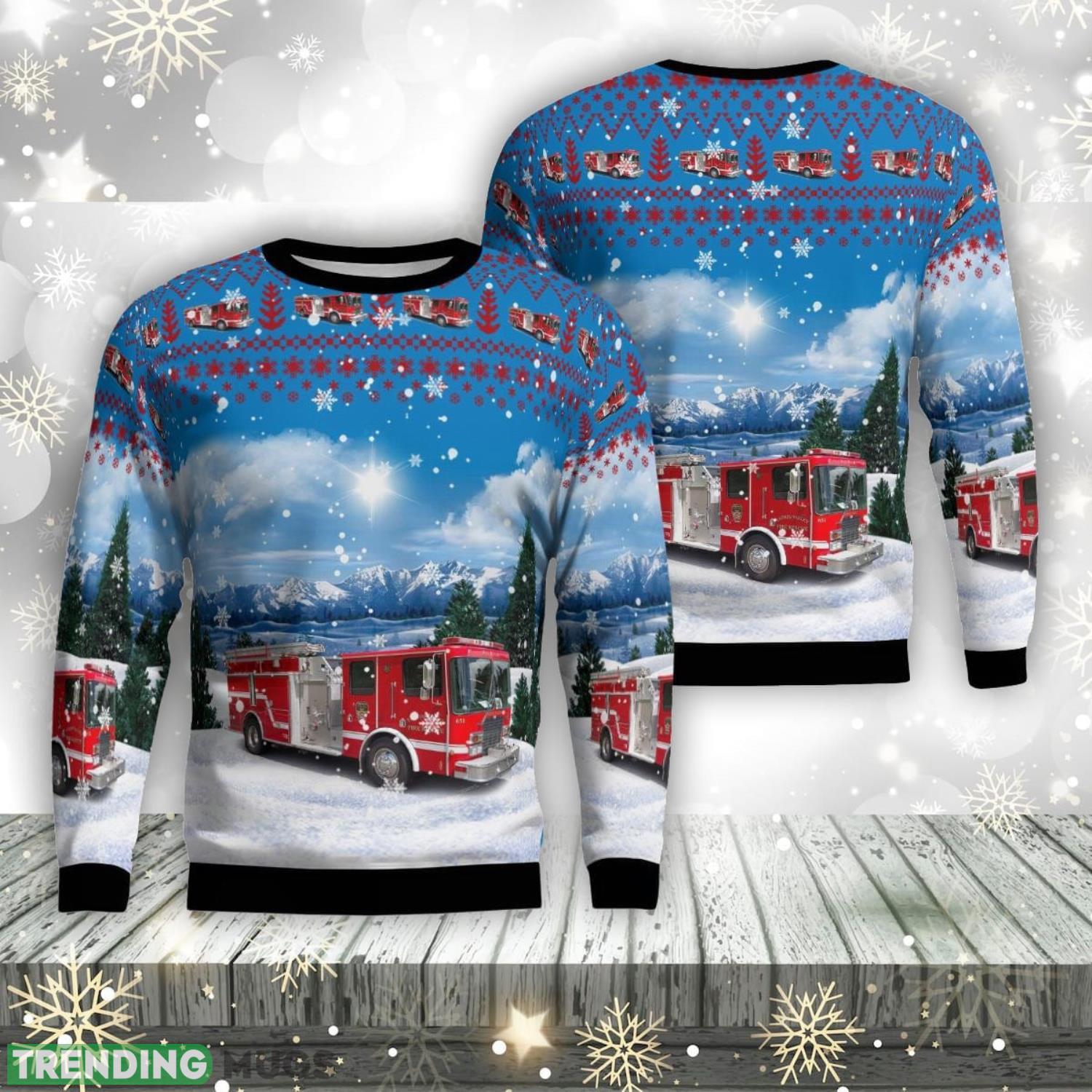 Yadkin Valley Volunteer Fire-Rescue Department, Lenoir, North Carolina Christmas AOP Ugly Sweater Product Photo 1 Yadkin Valley Volunteer Fire-Rescue Department, Lenoir, North Carolina Christmas AOP Ugly Sweater Product Photo 1