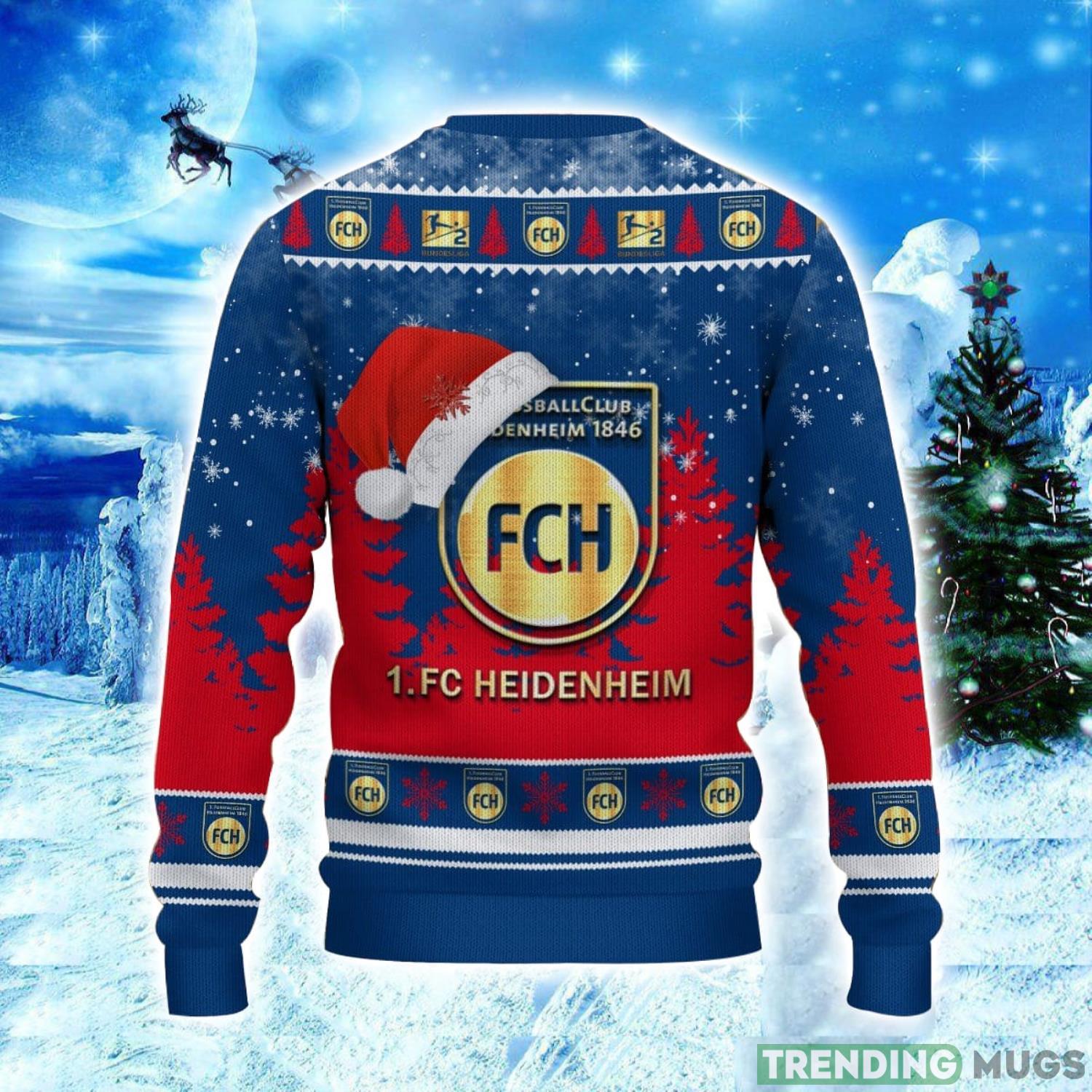 1. FC Heidenheim Logo Wearing Santa Hat Ugly Christmas Sweater Unisex 3D Christmas sweater 3D Sweater 1. FC Heidenheim Logo Wearing Santa Hat Ugly Christmas Sweater Unisex 3D Christmas sweater 3D Sweater