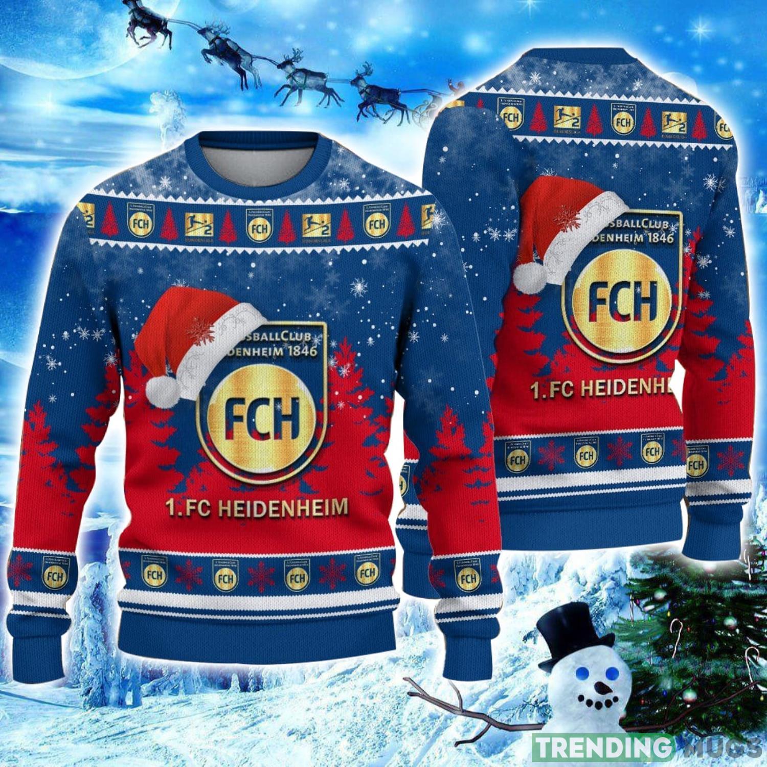 1. FC Heidenheim Logo Wearing Santa Hat Ugly Christmas Sweater Unisex 3D Christmas sweater Product Photo 1 1. FC Heidenheim Logo Wearing Santa Hat Ugly Christmas Sweater Unisex 3D Christmas sweater Product Photo 1