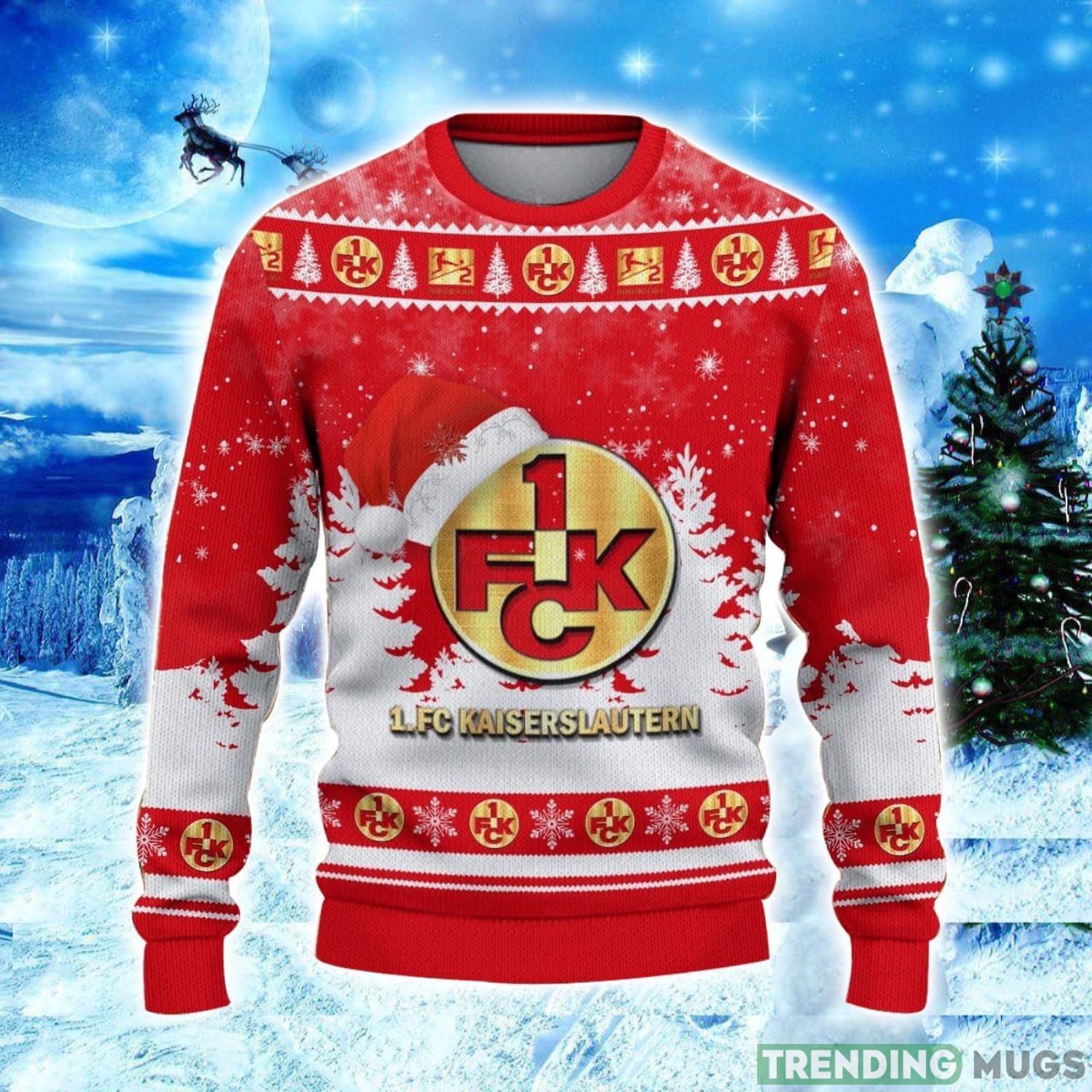 1. FC Kaiserslautern Logo Wearing Santa Hat Ugly Christmas Sweater Unisex 3D Christmas sweater 3D Sweater 1. FC Kaiserslautern Logo Wearing Santa Hat Ugly Christmas Sweater Unisex 3D Christmas sweater 3D Sweater