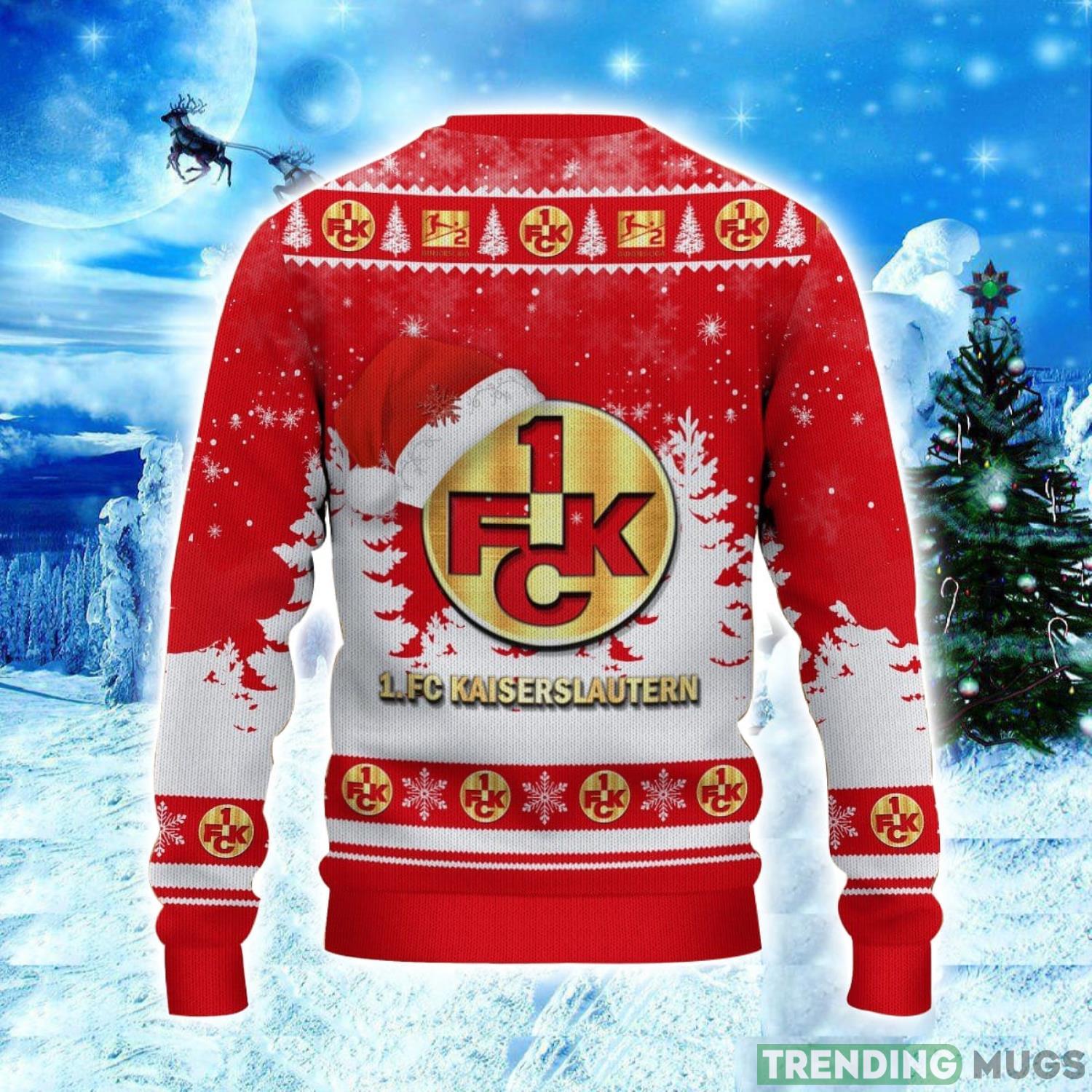 1. FC Kaiserslautern Logo Wearing Santa Hat Ugly Christmas Sweater Unisex 3D Christmas sweater 3D Sweater 1. FC Kaiserslautern Logo Wearing Santa Hat Ugly Christmas Sweater Unisex 3D Christmas sweater 3D Sweater