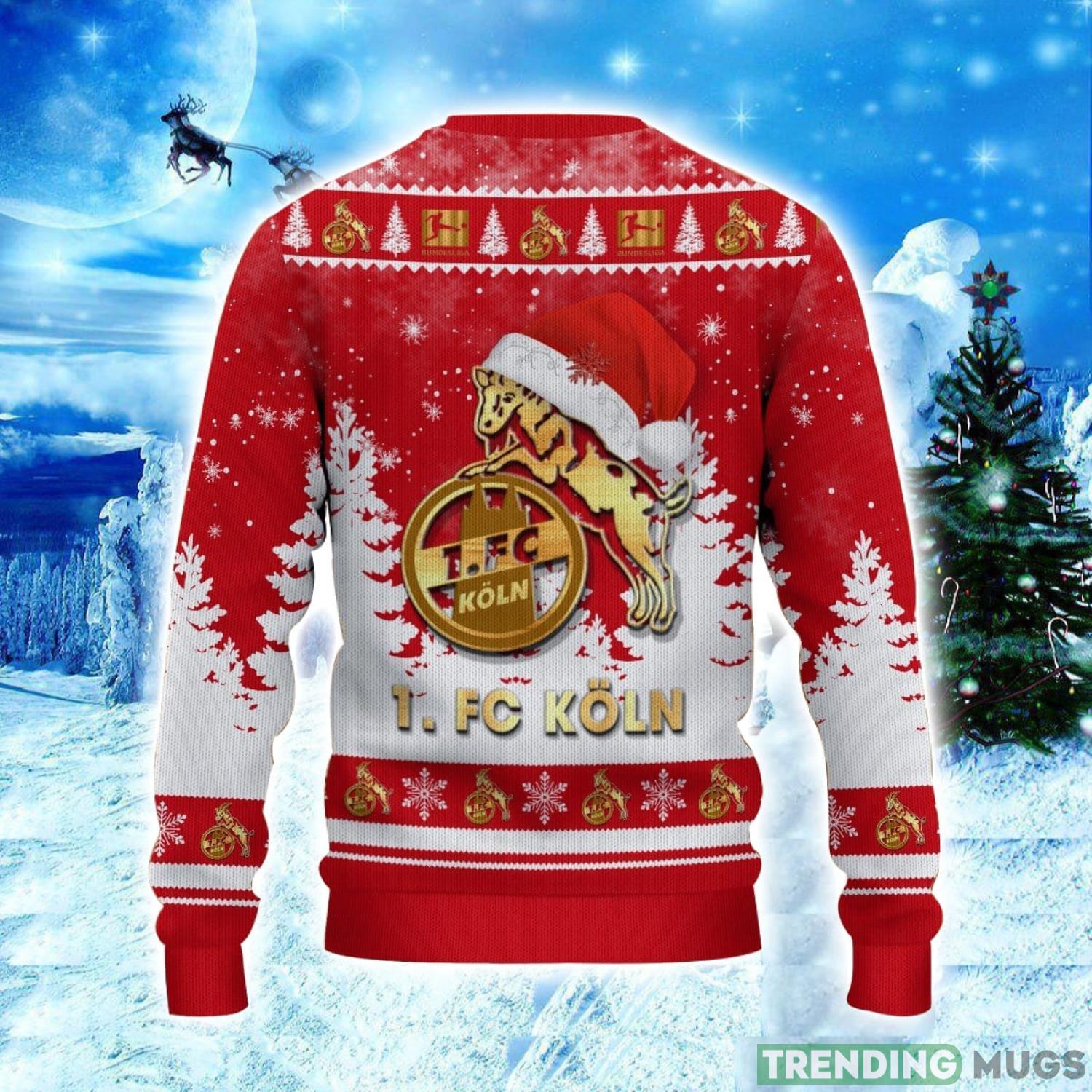 1. FC Koln Logo Wearing Santa Hat Ugly Christmas Sweater Unisex 3D Christmas sweater 3D Sweater 1. FC Koln Logo Wearing Santa Hat Ugly Christmas Sweater Unisex 3D Christmas sweater 3D Sweater