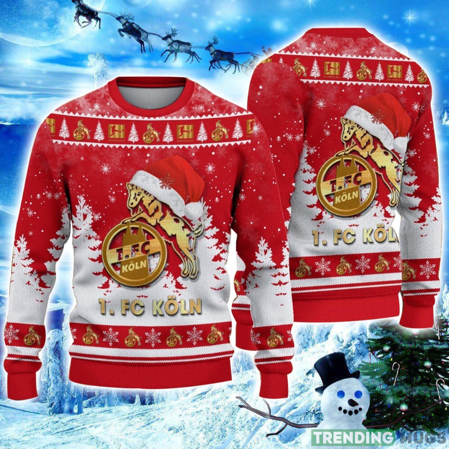 1. FC Koln Logo Wearing Santa Hat Ugly Christmas Sweater Unisex 3D Christmas sweater Product Photo 1 1. FC Koln Logo Wearing Santa Hat Ugly Christmas Sweater Unisex 3D Christmas sweater Product Photo 1