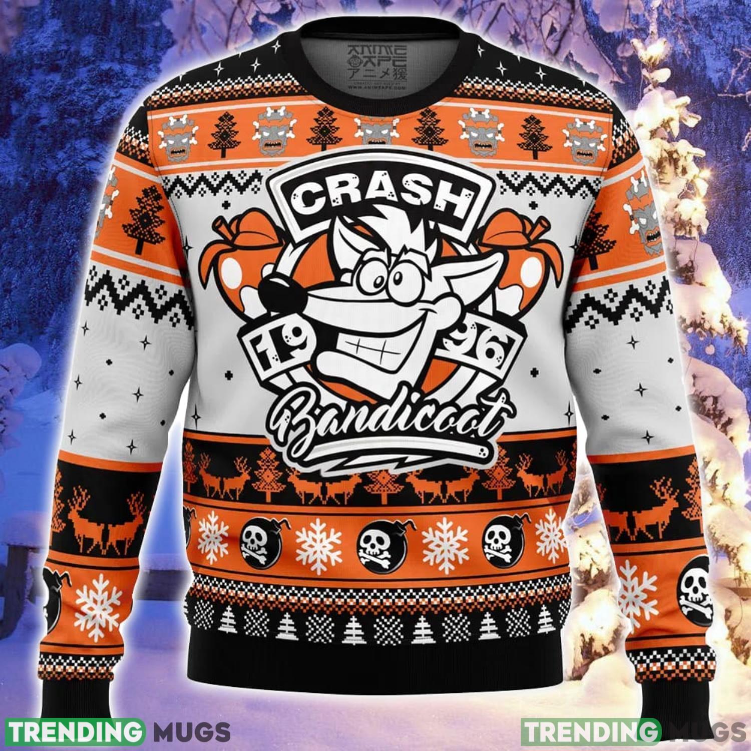 1996 Bandicoot Crash Bandicoot Ugly Christmas Sweater 3D Sweater 1996 Bandicoot Crash Bandicoot Ugly Christmas Sweater 3D Sweater