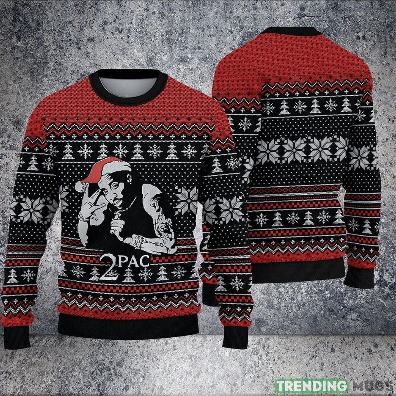 2 PAC Rapper 3D Ugly Christmas Sweater Unisex Gift Product Photo 1 2 PAC Rapper 3D Ugly Christmas Sweater Unisex Gift Product Photo 1
