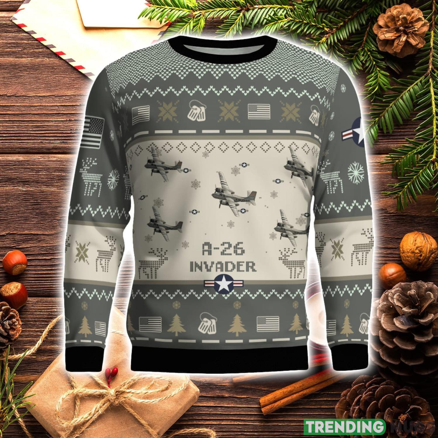 A 26 Invader A26 Aircraft New Trend Veteran Sweater Ugly Christmas Sweater Military Christmas Sweater 3D Sweater A 26 Invader A26 Aircraft New Trend Veteran Sweater Ugly Christmas Sweater Military Christmas Sweater 3D Sweater