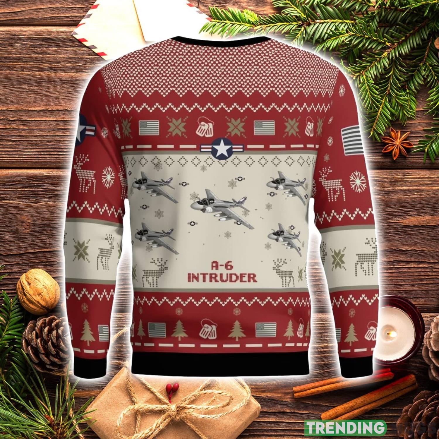 A 6 Intruder A6 Aircraft Red Ugly Christmas Sweater Christmas Season Gift Veteran USA Air Force 3D Sweater 3D Sweater A 6 Intruder A6 Aircraft Red Ugly Christmas Sweater Christmas Season Gift Veteran USA Air Force 3D Sweater 3D Sweater