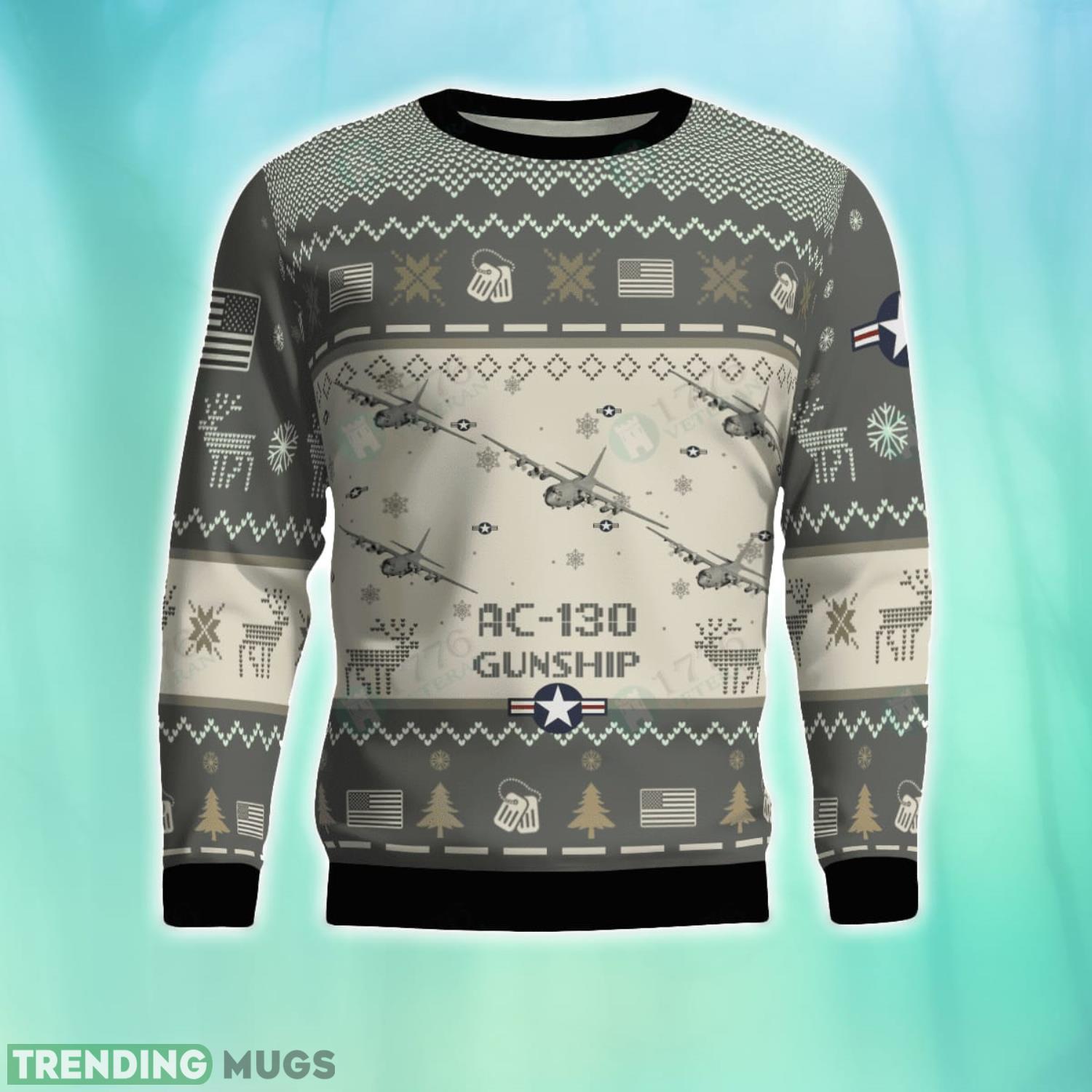 AC-130 Gunship AC130 3D Aircraft Ugly Sweater Christmas Gift For Men And Women Product Photo 1 AC-130 Gunship AC130 3D Aircraft Ugly Sweater Christmas Gift For Men And Women Product Photo 1