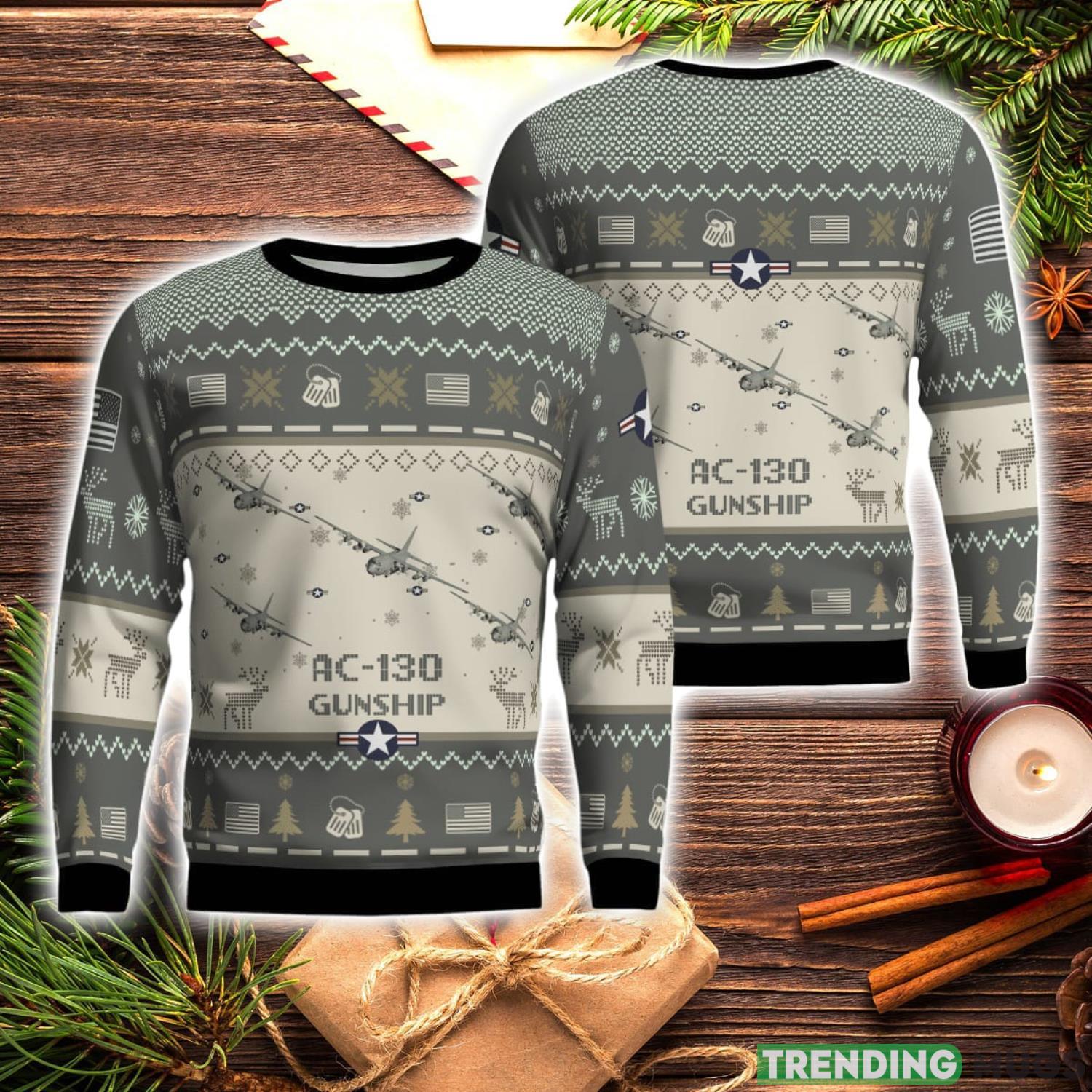 AC-130 Gunship AC130 Aircraft New Trend Veteran Sweater Ugly Christmas Sweater Military Christmas Sweater Product Photo 1 AC-130 Gunship AC130 Aircraft New Trend Veteran Sweater Ugly Christmas Sweater Military Christmas Sweater Product Photo 1