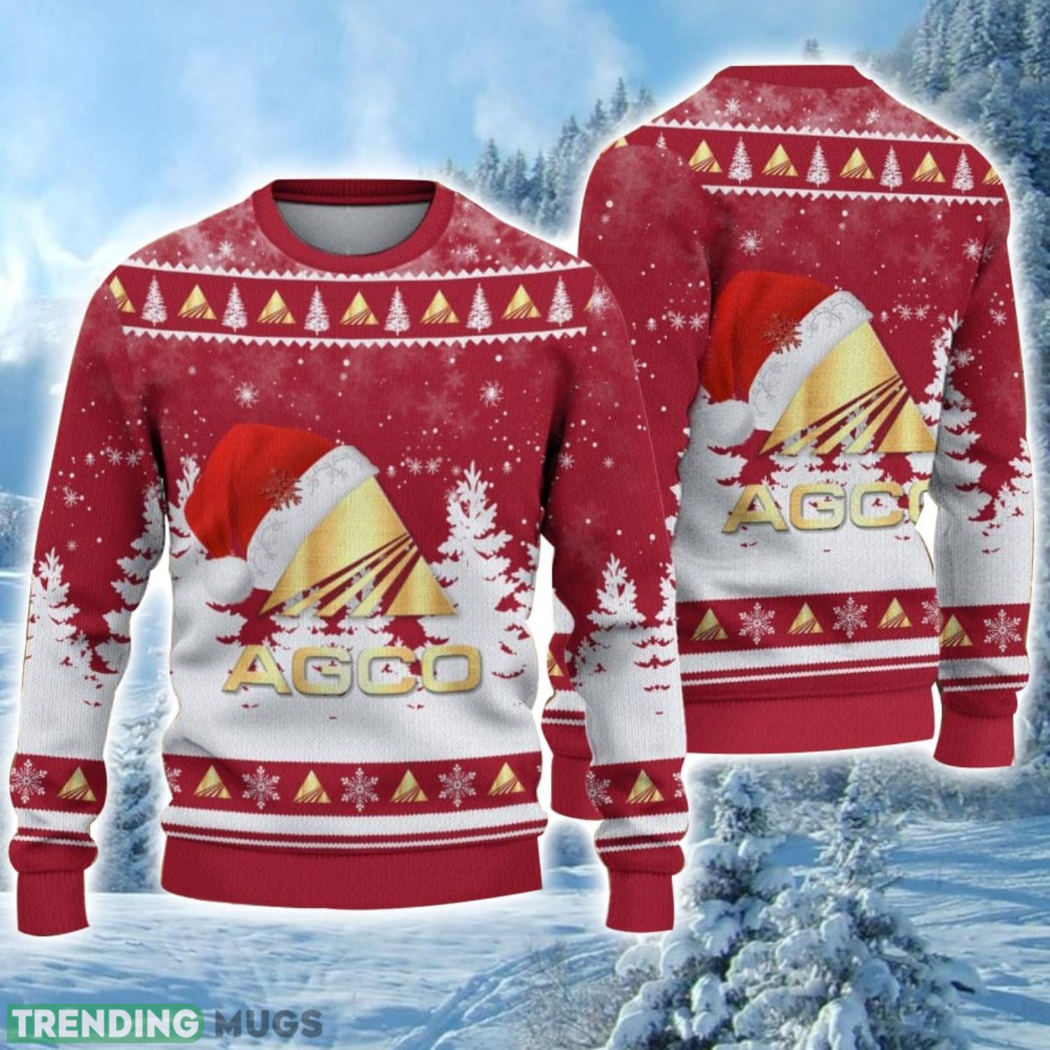 AGCO Allis Logo Wearing Santa Hat Christmas Gift Ugly Christmas Sweater For Car Lover 3D Sweater Product Photo 1 AGCO Allis Logo Wearing Santa Hat Christmas Gift Ugly Christmas Sweater For Car Lover 3D Sweater Product Photo 1
