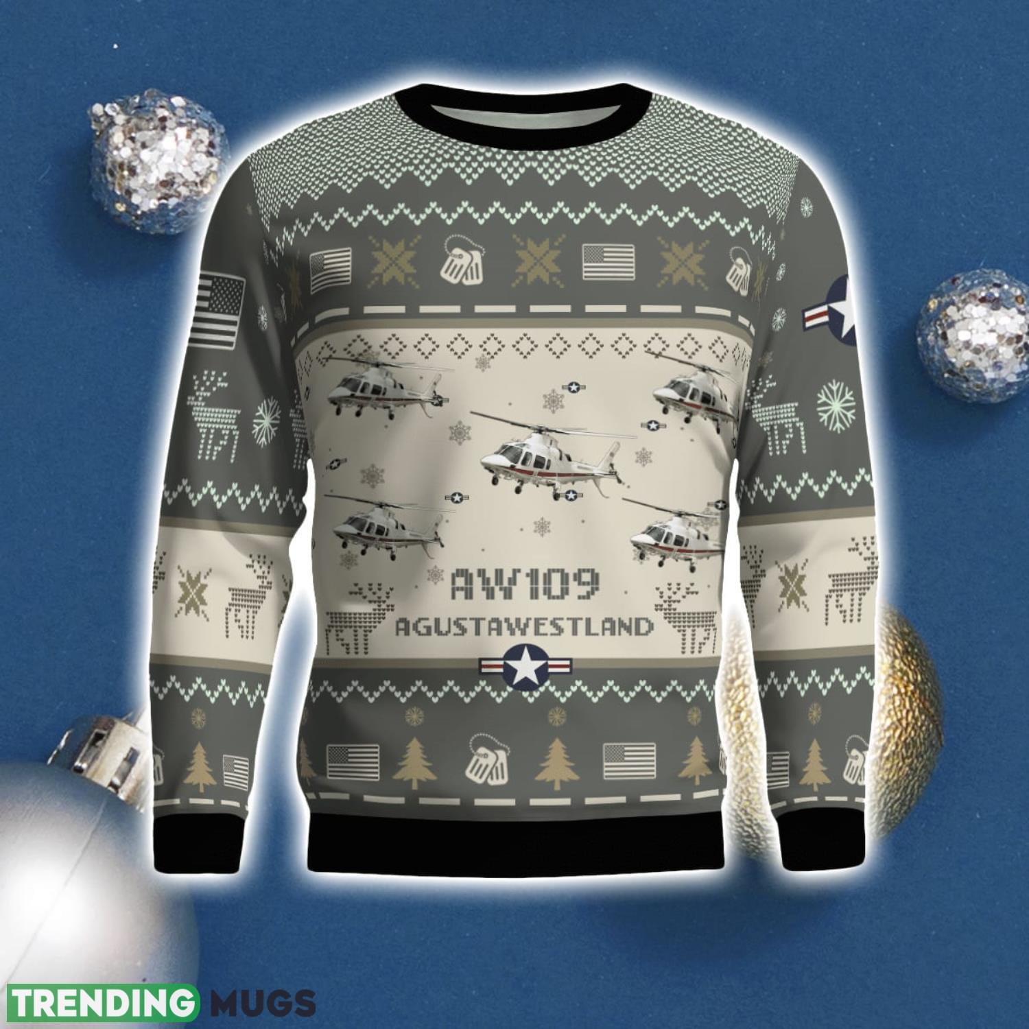 AgustaWestland AW109 Aircraft New Trend Veteran Sweater Ugly Christmas Sweater Gift For Christmas 3D Sweater AgustaWestland AW109 Aircraft New Trend Veteran Sweater Ugly Christmas Sweater Gift For Christmas 3D Sweater