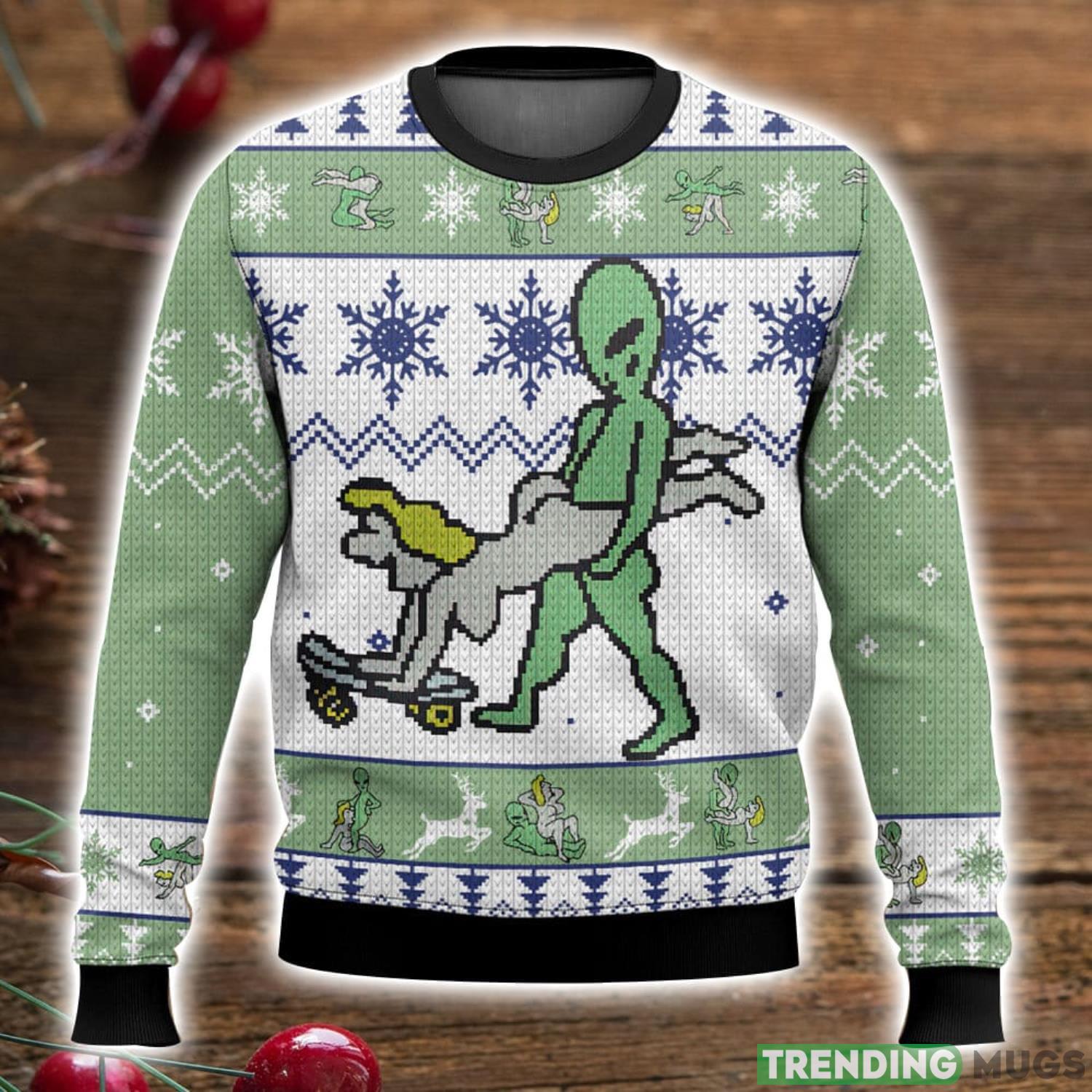 Aliens Funny Ugly Sweater 3D All Over Printed Christmas Sweater Product Photo 1 Aliens Funny Ugly Sweater 3D All Over Printed Christmas Sweater Product Photo 1