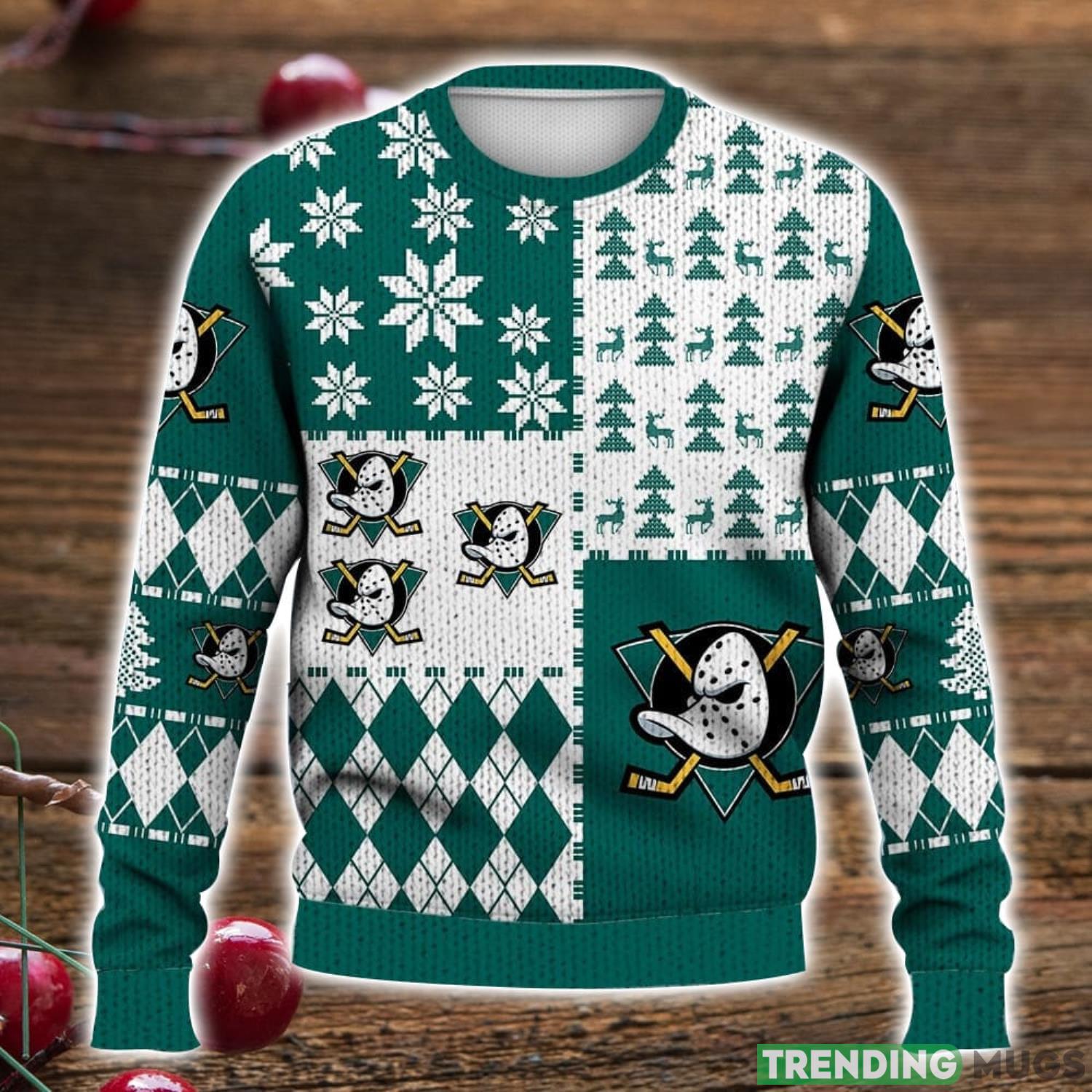Anaheim Ducks Ice Hockey NHL Ugly Christmas Sweater Product Photo 1 Anaheim Ducks Ice Hockey NHL Ugly Christmas Sweater Product Photo 1