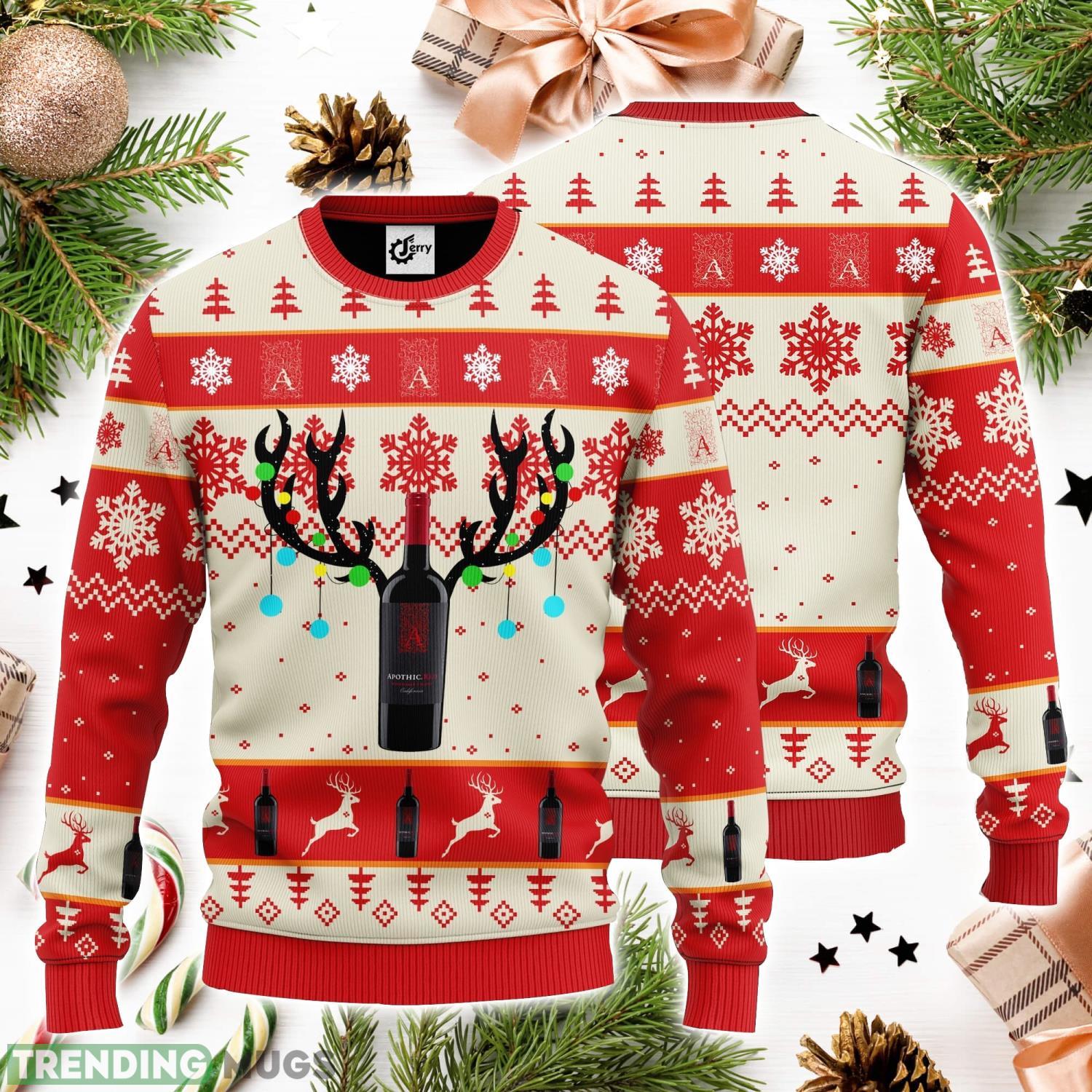 Apothic Reindeer 3D Ugly Christmas Sweater Unisex Sweater Christmas Gift Product Photo 1