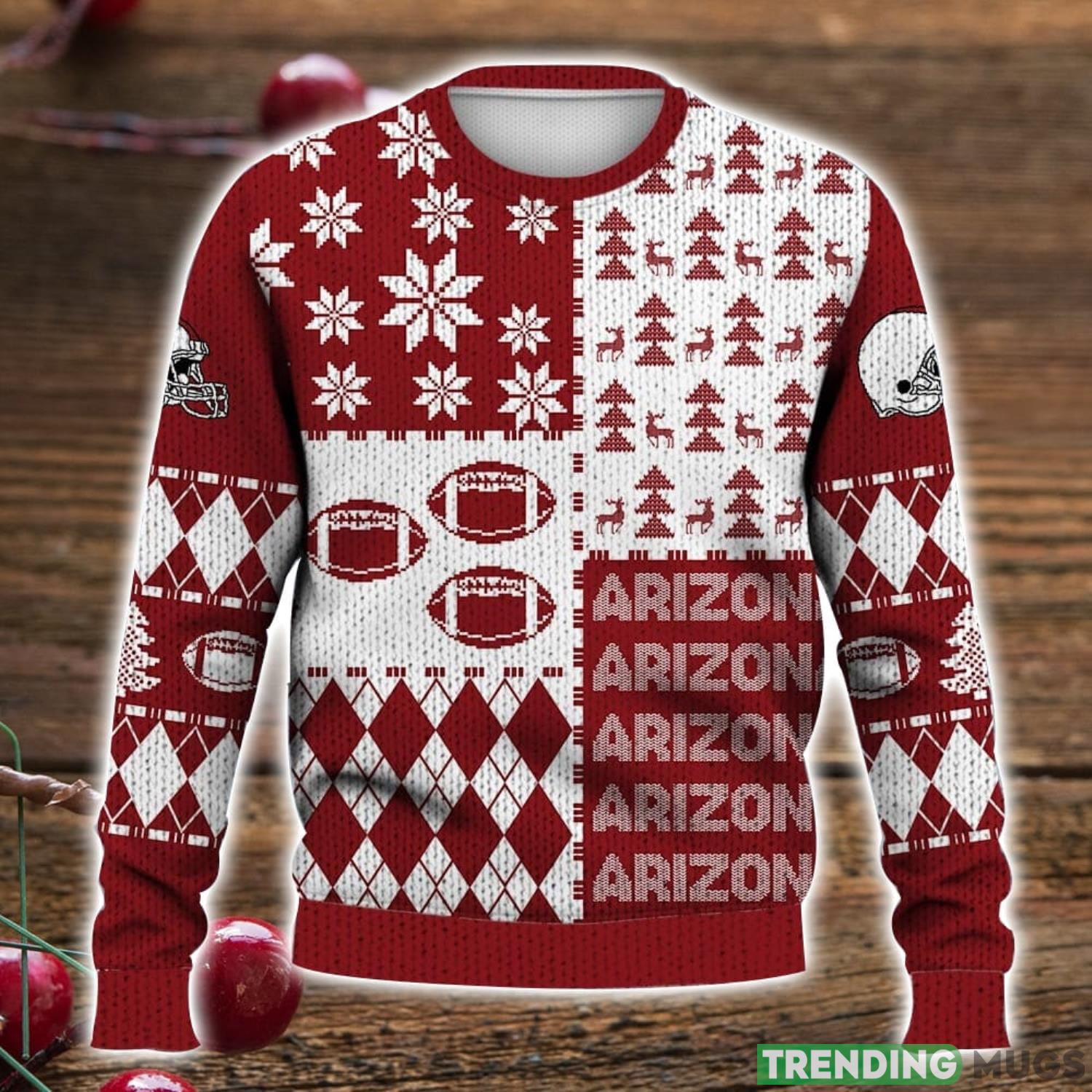 Arizona Retro Football American Ugly Christmas Sweater For Men And Women Product Photo 1 Arizona Retro Football American Ugly Christmas Sweater For Men And Women Product Photo 1