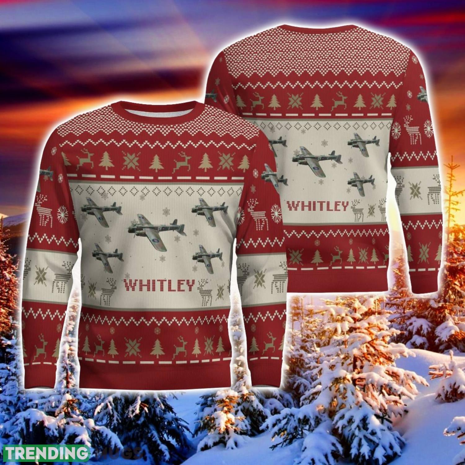 Armstrong Whitworth Whitley Aircraft Red Ugly Chrisrmas Sweater Aircraft Lover Veteran 3D Sweater Winter Gift Product Photo 1 Armstrong Whitworth Whitley Aircraft Red Ugly Chrisrmas Sweater Aircraft Lover Veteran 3D Sweater Winter Gift Product Photo 1