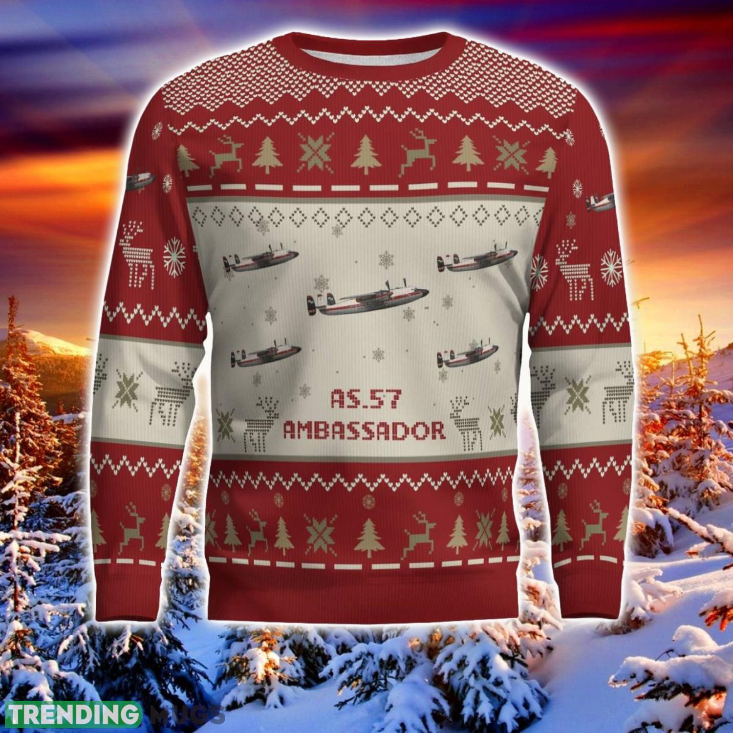 AS.57 Ambassador AS57 Aircraft Red Ugly Chrisrmas Sweater Aircraft Lover Veteran 3D Sweater Winter Gift 3D Sweater AS.57 Ambassador AS57 Aircraft Red Ugly Chrisrmas Sweater Aircraft Lover Veteran 3D Sweater Winter Gift 3D Sweater
