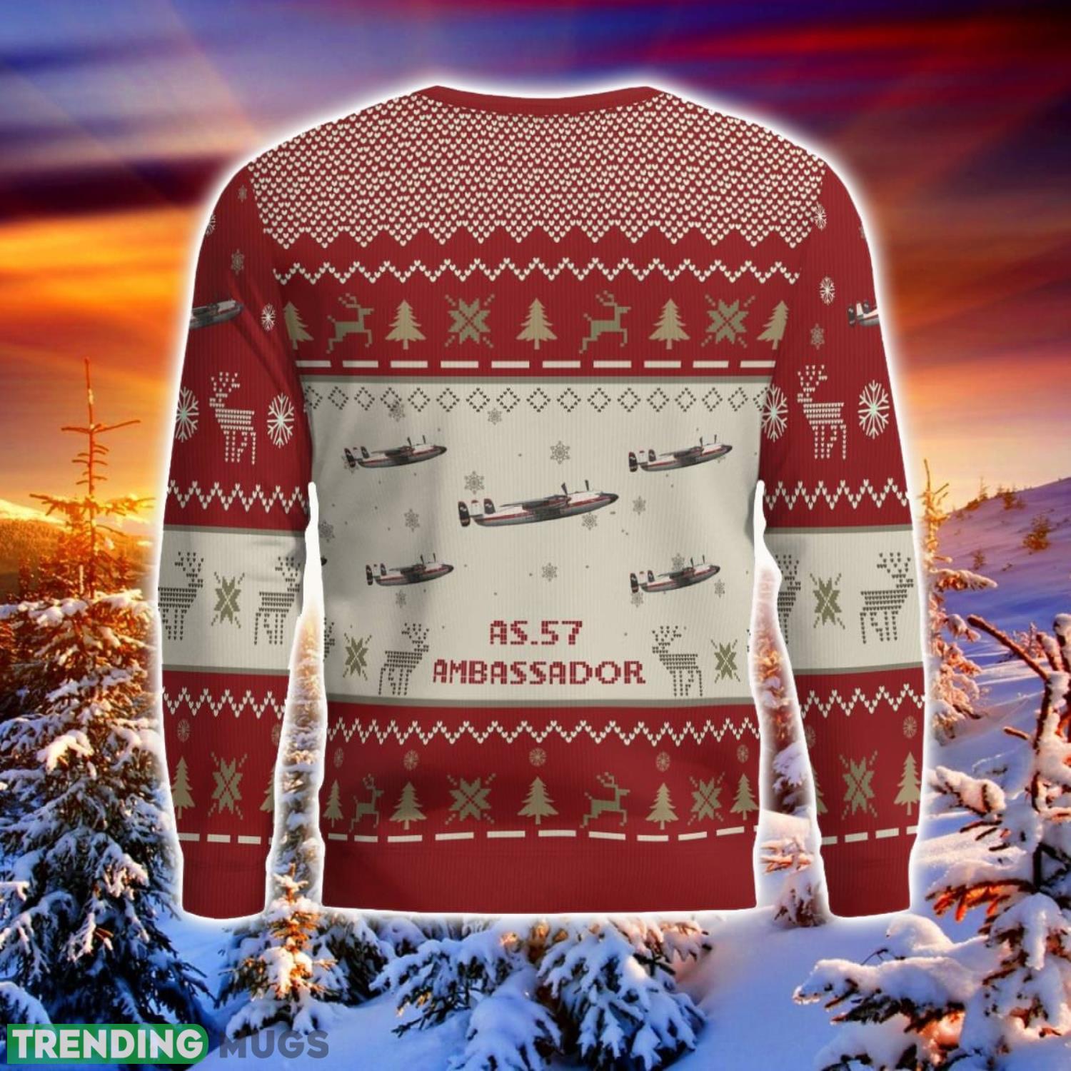 AS.57 Ambassador AS57 Aircraft Red Ugly Chrisrmas Sweater Aircraft Lover Veteran 3D Sweater Winter Gift 3D Sweater AS.57 Ambassador AS57 Aircraft Red Ugly Chrisrmas Sweater Aircraft Lover Veteran 3D Sweater Winter Gift 3D Sweater