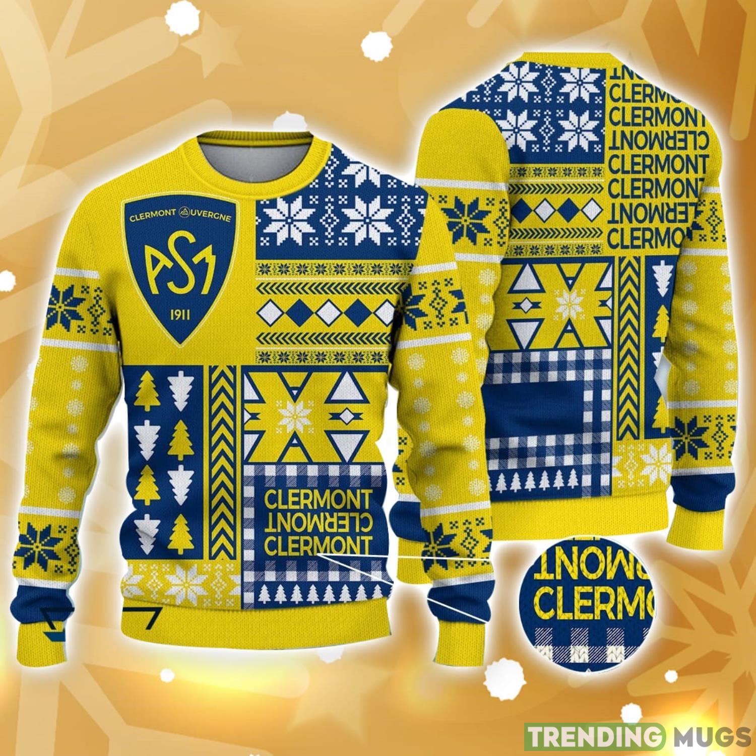 ASM Clermont Auvergne Ugly Christmas Sweater Unixex Gift For Men And Women Product Photo 1 ASM Clermont Auvergne Ugly Christmas Sweater Unixex Gift For Men And Women Product Photo 1