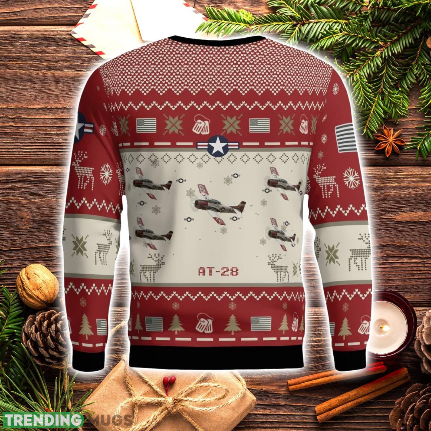 AT 28 AT28 Aircraft Red Ugly Christmas Sweater Christmas Gift Veteran USA Air Force 3D Sweater 3D Sweater AT 28 AT28 Aircraft Red Ugly Christmas Sweater Christmas Gift Veteran USA Air Force 3D Sweater 3D Sweater