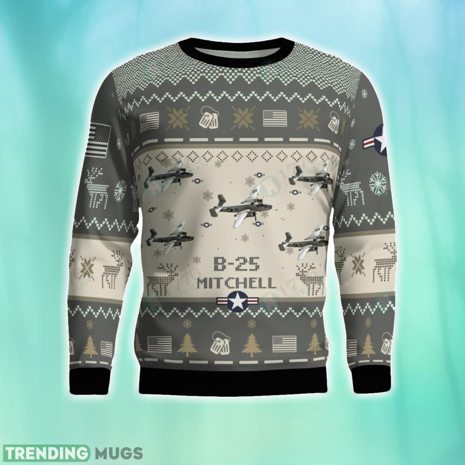 B-25 Mitchell B25 3D Aircraft Ugly Sweater Christmas Gift For Men And Women Product Photo 1 B-25 Mitchell B25 3D Aircraft Ugly Sweater Christmas Gift For Men And Women Product Photo 1