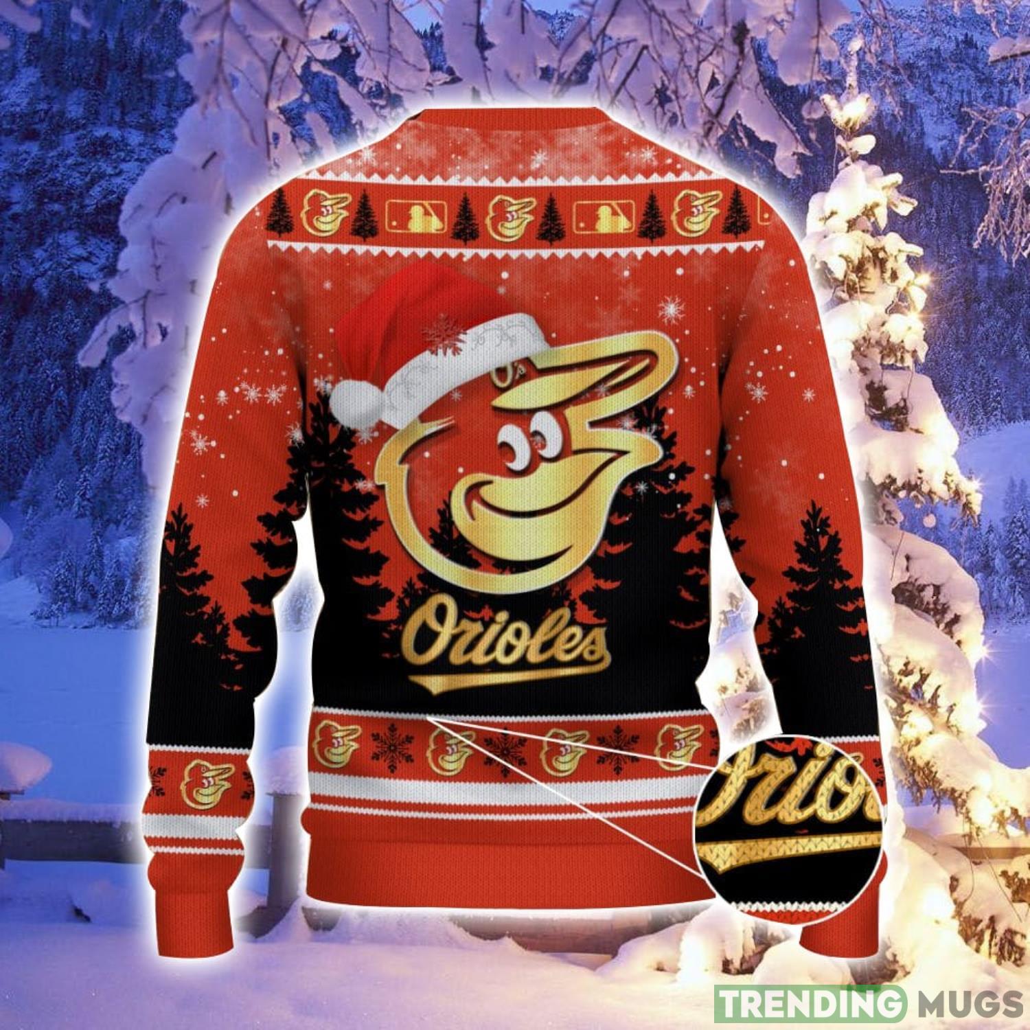 Baltimore Orioles Logo Wearing Santa Hat Christmas Gift Ugly Christmas Sweater Christmas Gift Ideas 3D Sweater Baltimore Orioles Logo Wearing Santa Hat Christmas Gift Ugly Christmas Sweater Christmas Gift Ideas 3D Sweater