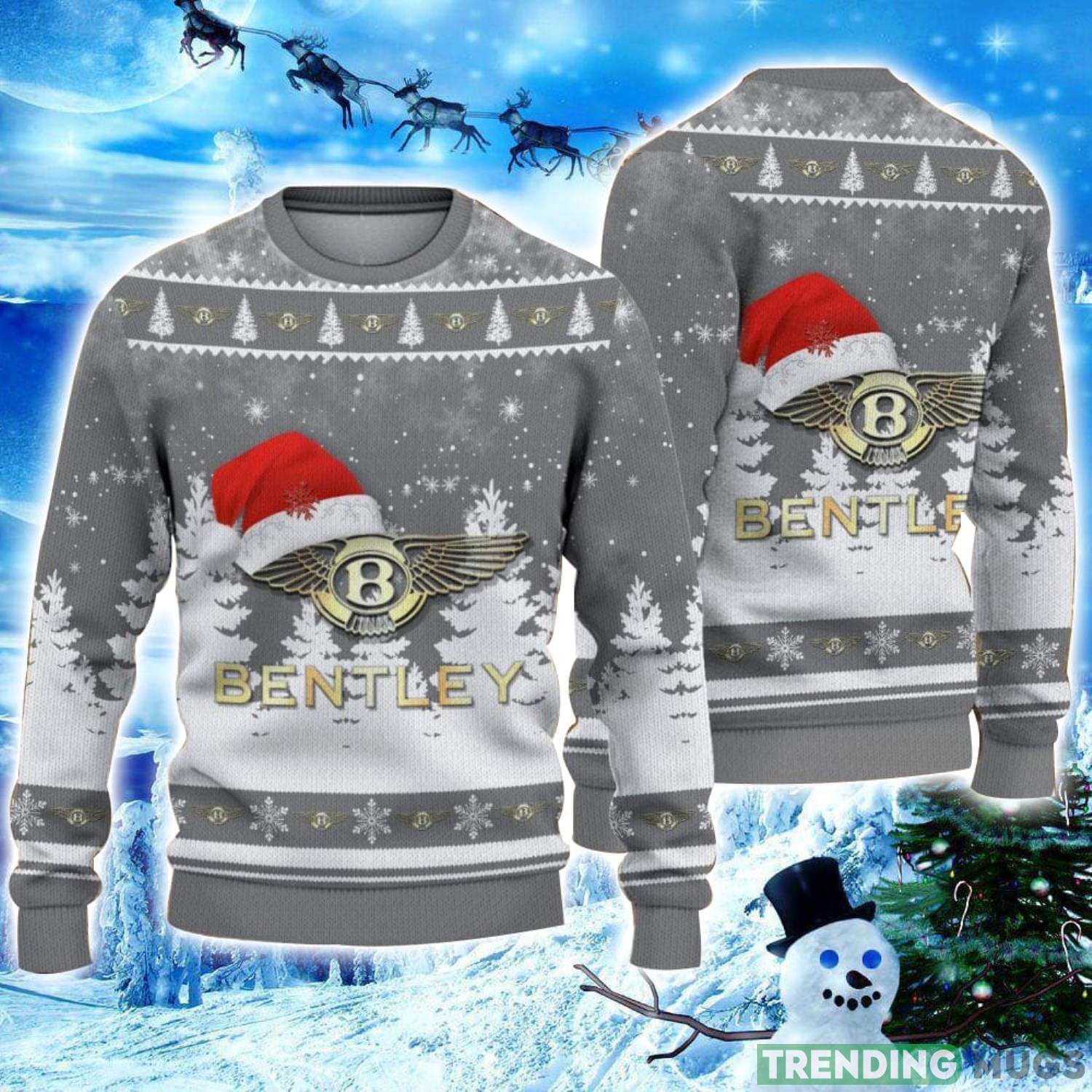 Bentley Logo Wearing Santa Hat Christmas Gift Ugly Christmas Sweater Christmas Gift Ideas Product Photo 1 Bentley Logo Wearing Santa Hat Christmas Gift Ugly Christmas Sweater Christmas Gift Ideas Product Photo 1