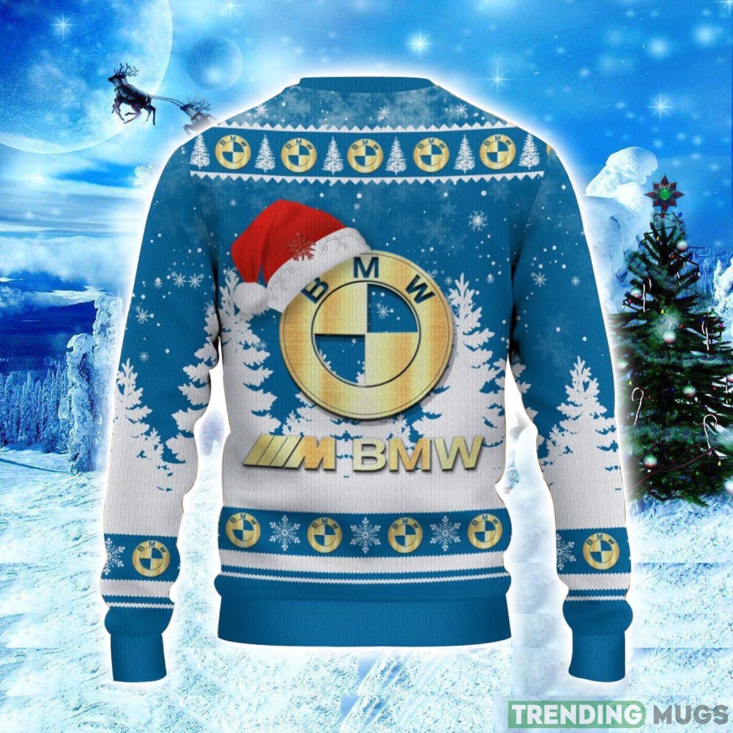 BMW M Car Logo Wearing Santa Hat Christmas Gift Ugly Christmas Sweater Christmas Gift Ideas 3D Sweater BMW M Car Logo Wearing Santa Hat Christmas Gift Ugly Christmas Sweater Christmas Gift Ideas 3D Sweater