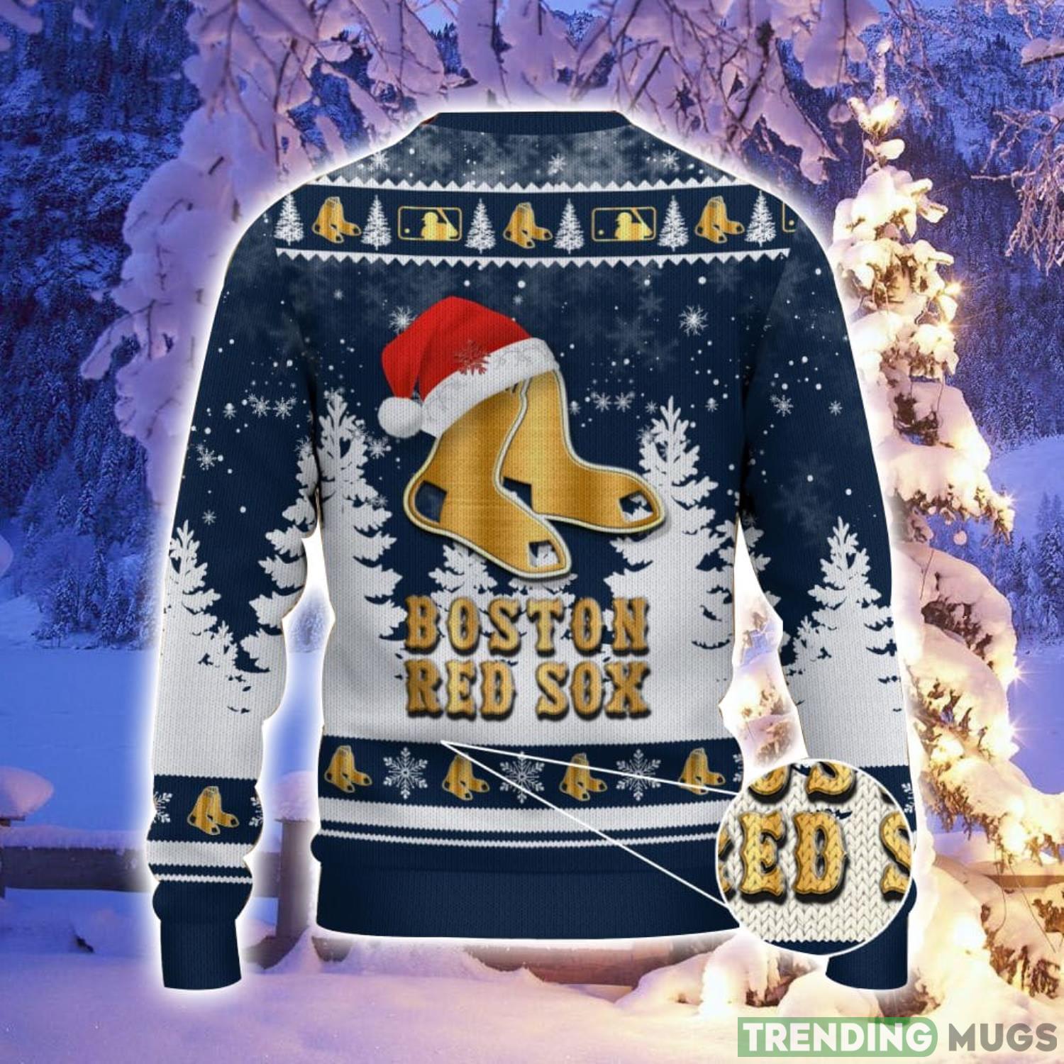 Boston Red Sox Logo Wearing Santa Hat Christmas Gift Ugly Christmas Sweater Christmas Gift Ideas 3D Sweater Boston Red Sox Logo Wearing Santa Hat Christmas Gift Ugly Christmas Sweater Christmas Gift Ideas 3D Sweater