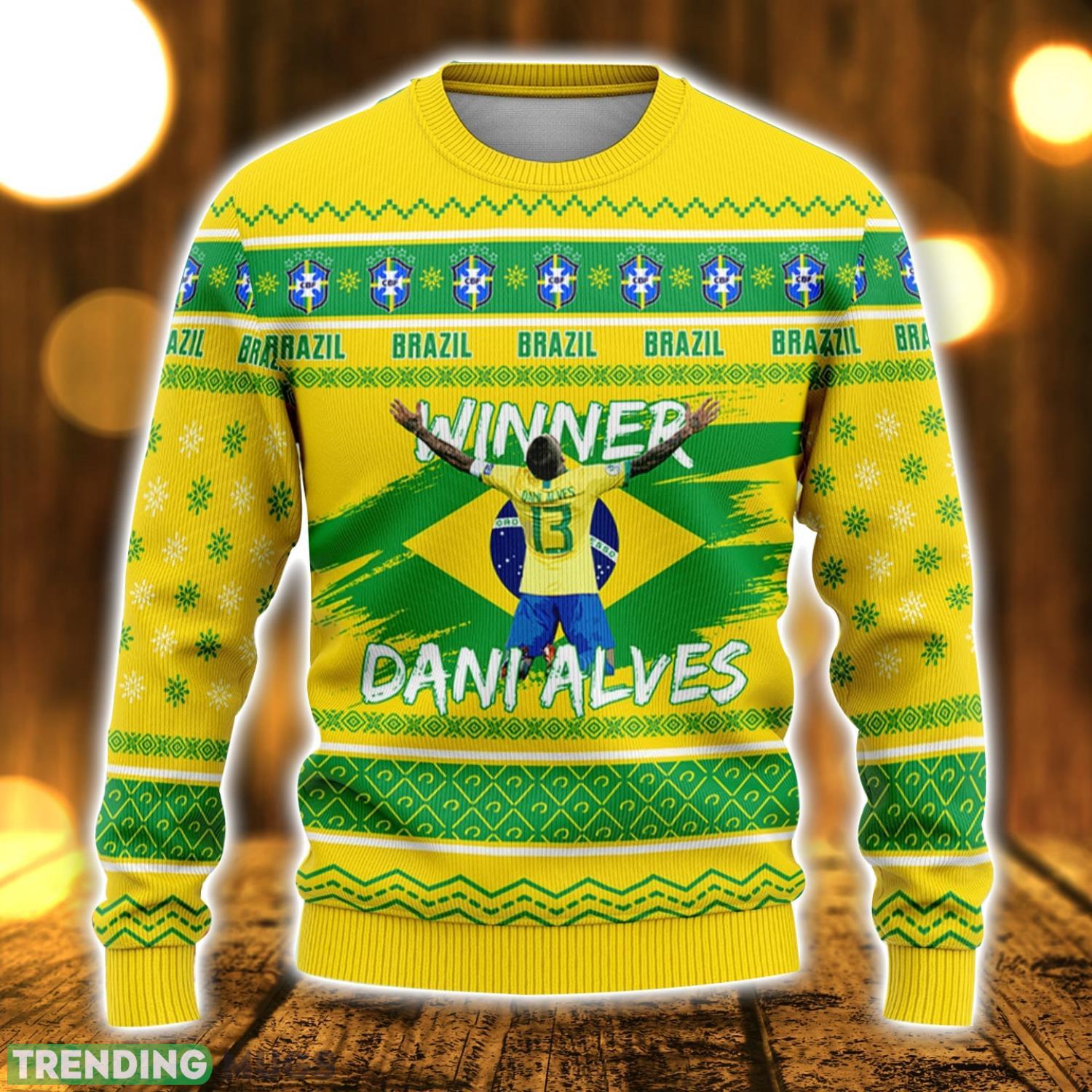 Brazil Dani Alves It's In My DNA FiFa World Cup Qatar 2022 Ugly Christmas Sweater Christmas Gift For Sport Fans 3D Sweater Brazil Dani Alves It's In My DNA FiFa World Cup Qatar 2022 Ugly Christmas Sweater Christmas Gift For Sport Fans 3D Sweater