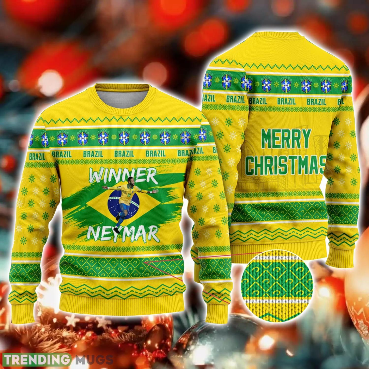 Brazil Neymar JR FiFa Qatar World Cup 2022 Football Star Merry Ugly Christmas Sweater Christmas Gift For Sport Fans Product Photo 1 Brazil Neymar JR FiFa Qatar World Cup 2022 Football Star Merry Ugly Christmas Sweater Christmas Gift For Sport Fans Product Photo 1